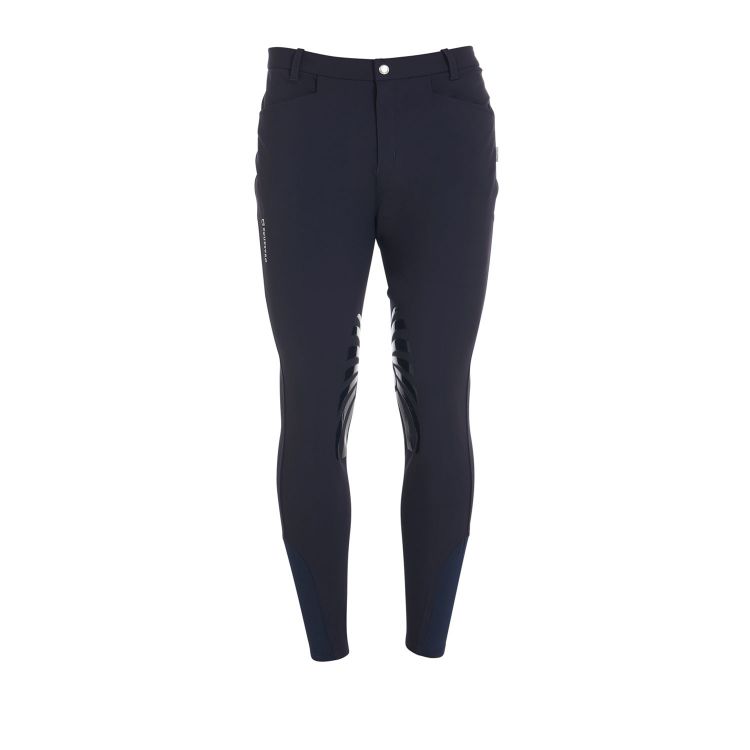 Pantaloni uomo slim fit Equestro modello Hermes con grip al ginocchio