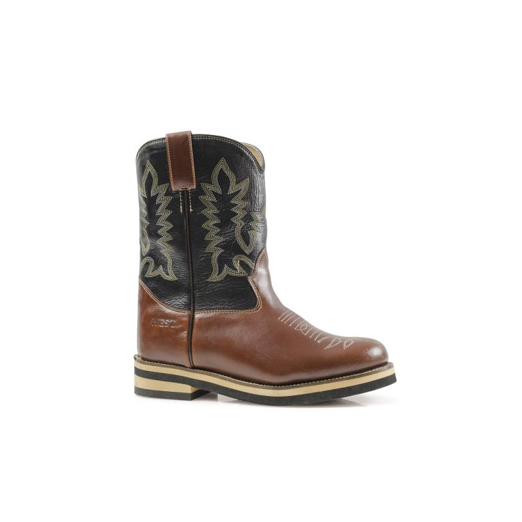 Stivali western unisex modello West in cuoio con suola in gomma Pro-Tech