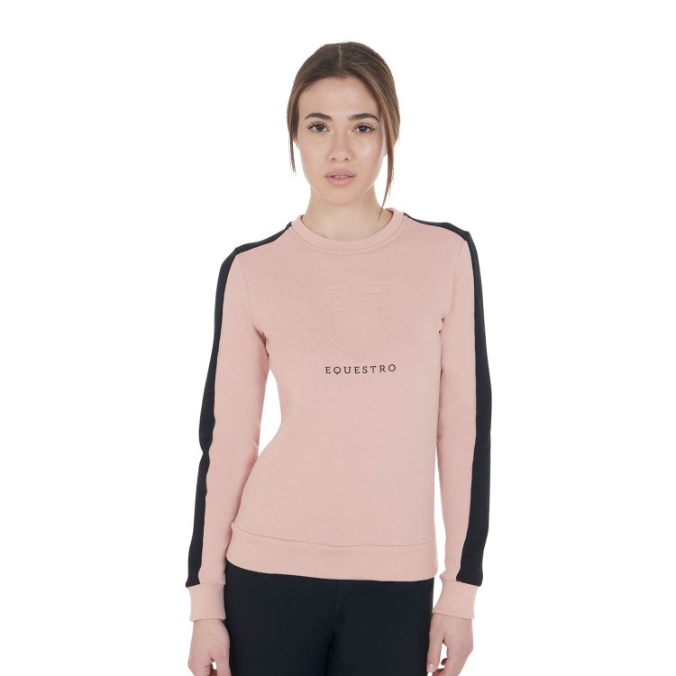 Felpa da donna girocollo in morbido cotone con logo stampato Equestro