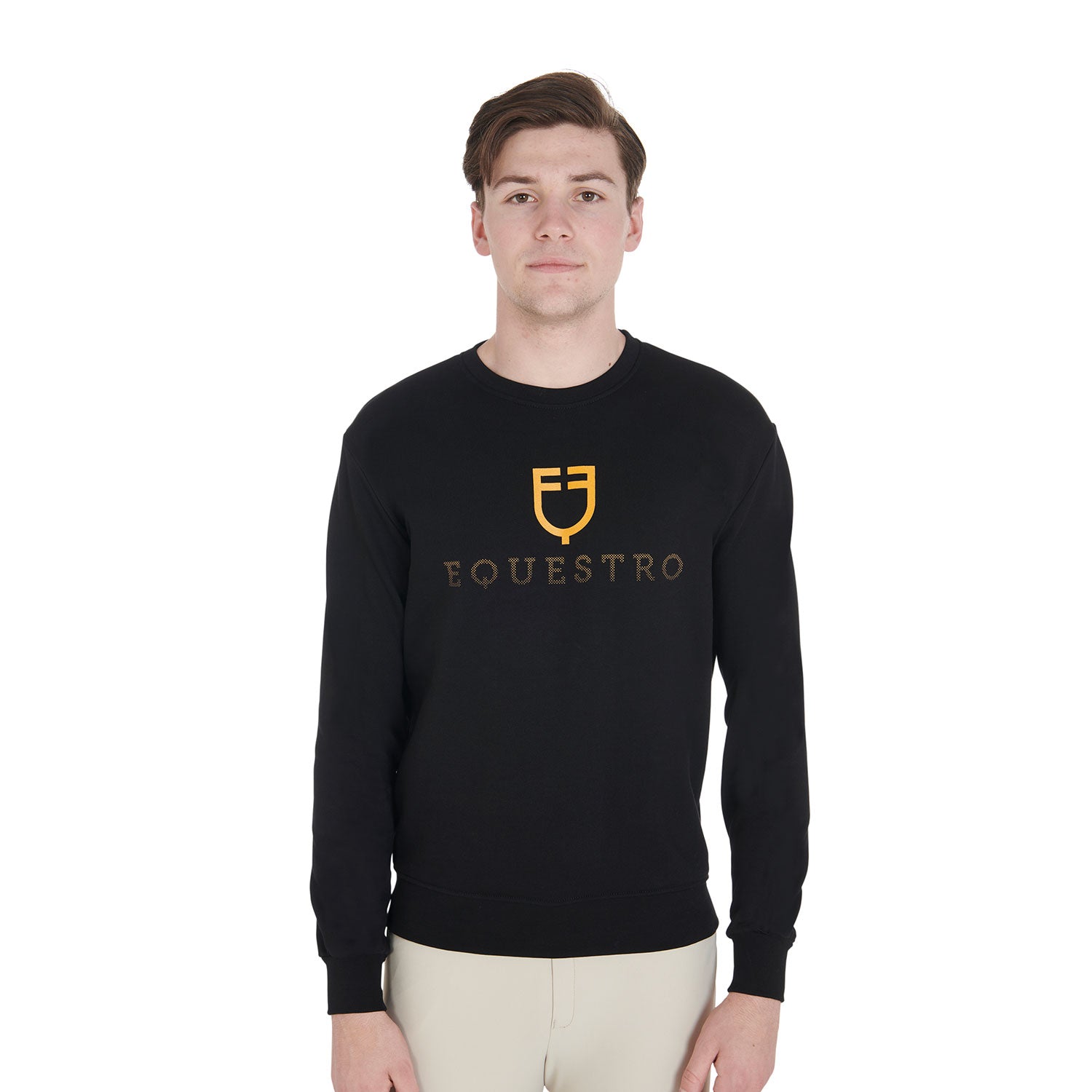Equestro cotton man sweatshirt - Colore BLACK