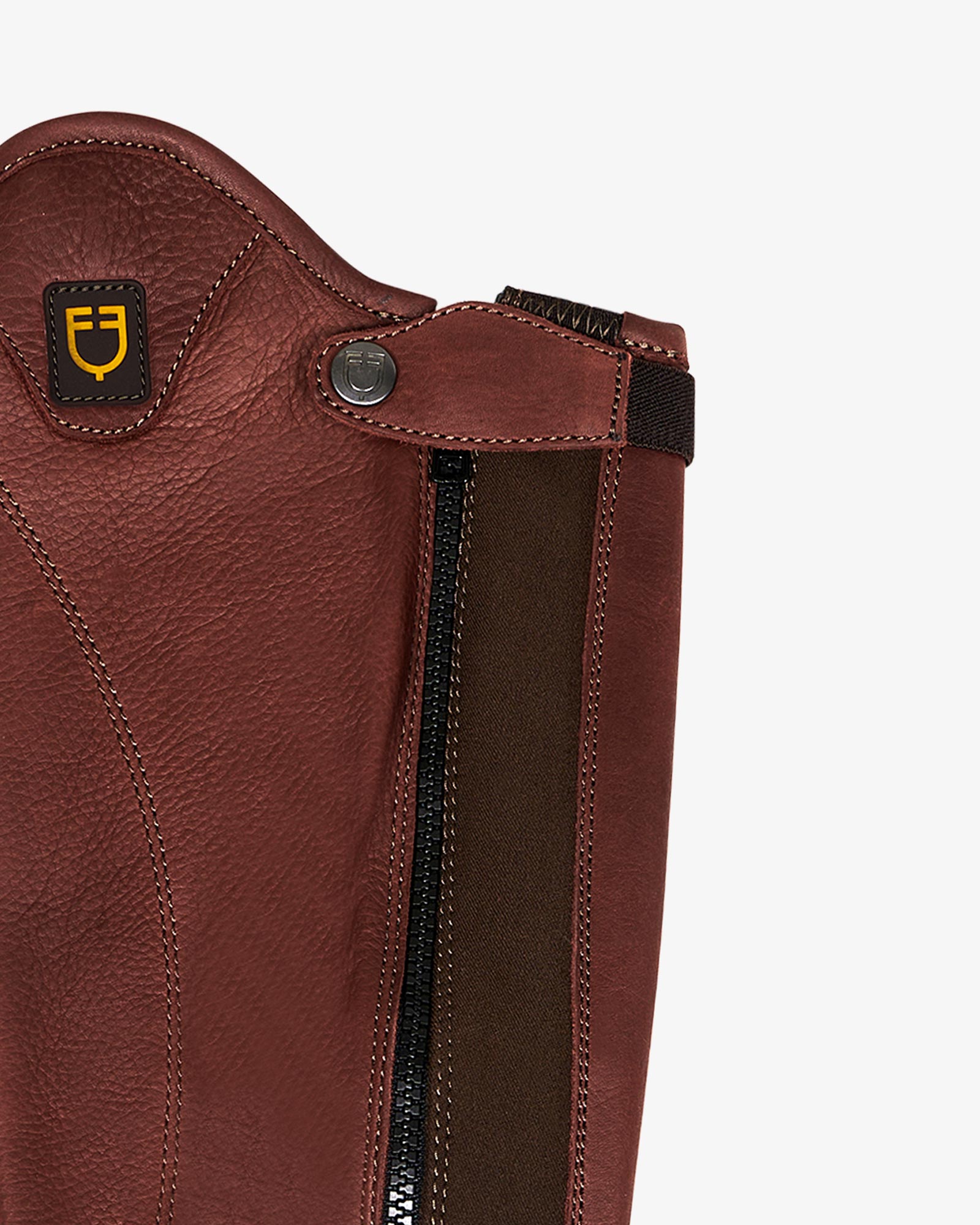 Ghette unisex Equestro Magellano in cuoio con cerniera laterale