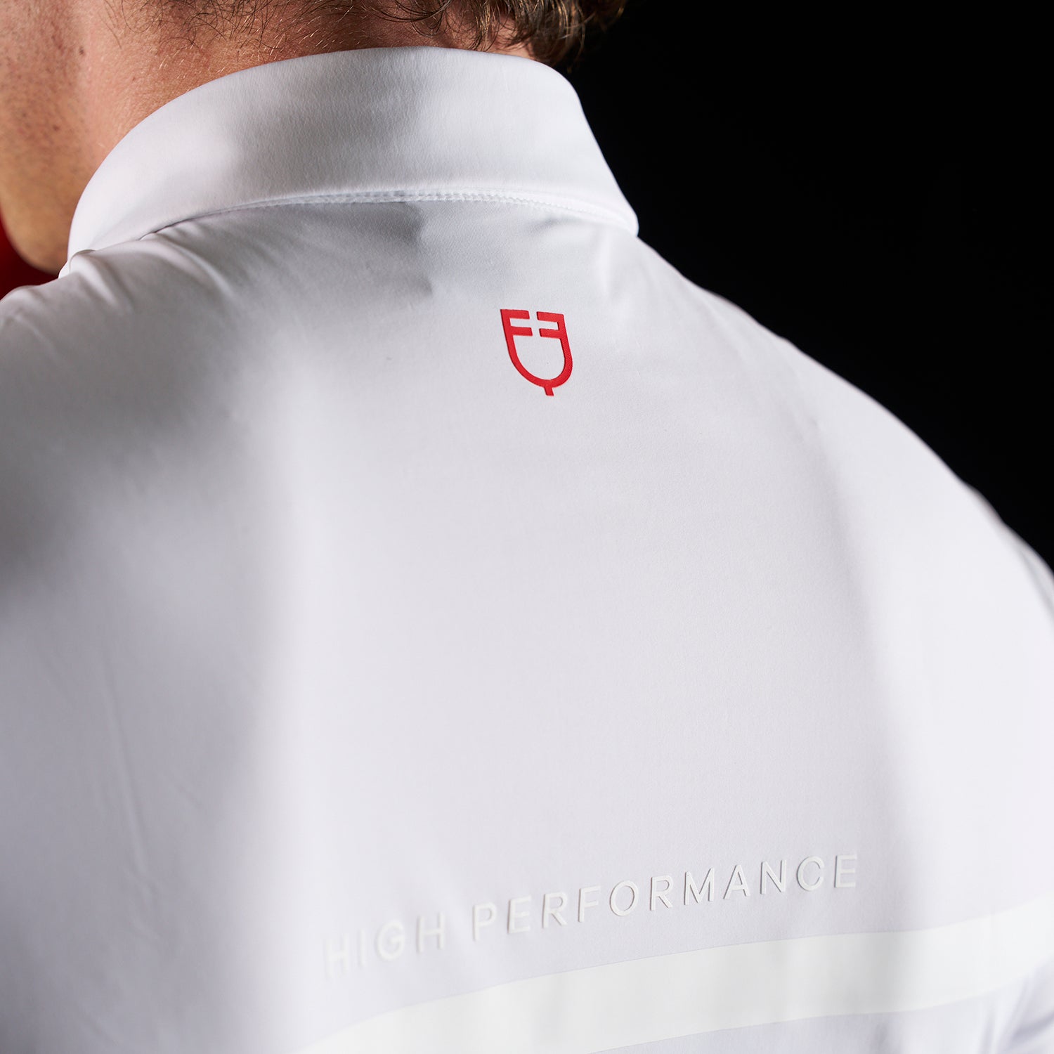 Equestro men's competition ridertechnology polo shirt ss with zip - Colore WHITE