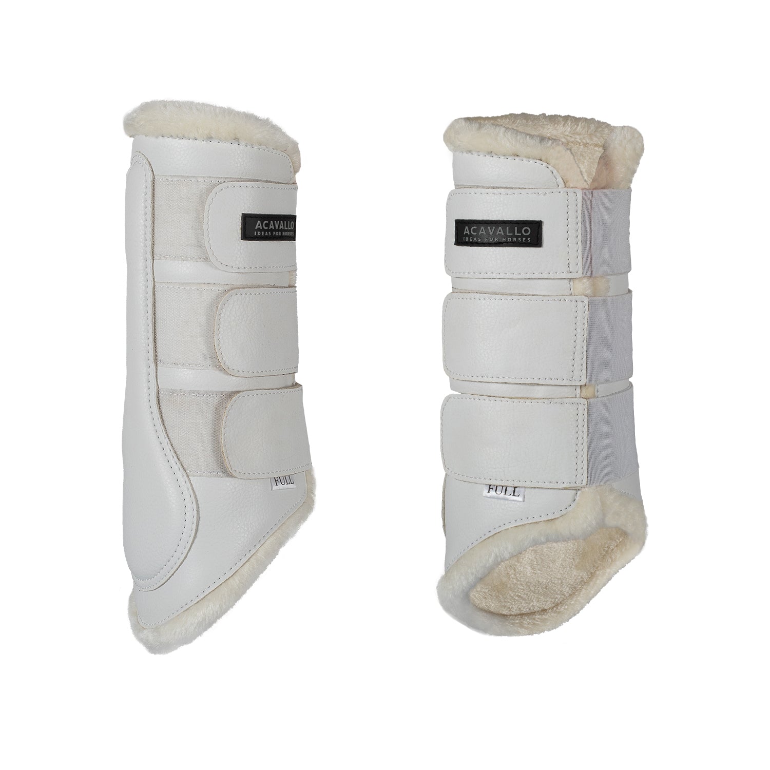 Stinchiere posteriori Acavallo in EcoPelle con Eco-Lana e chiusura in velcro