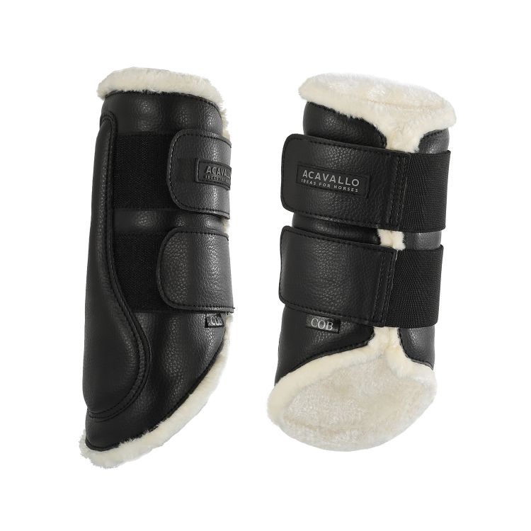 Stinchiere Anteriori Acavallo in eco pelle con Eco-Lana e chiusura a doppio velcro