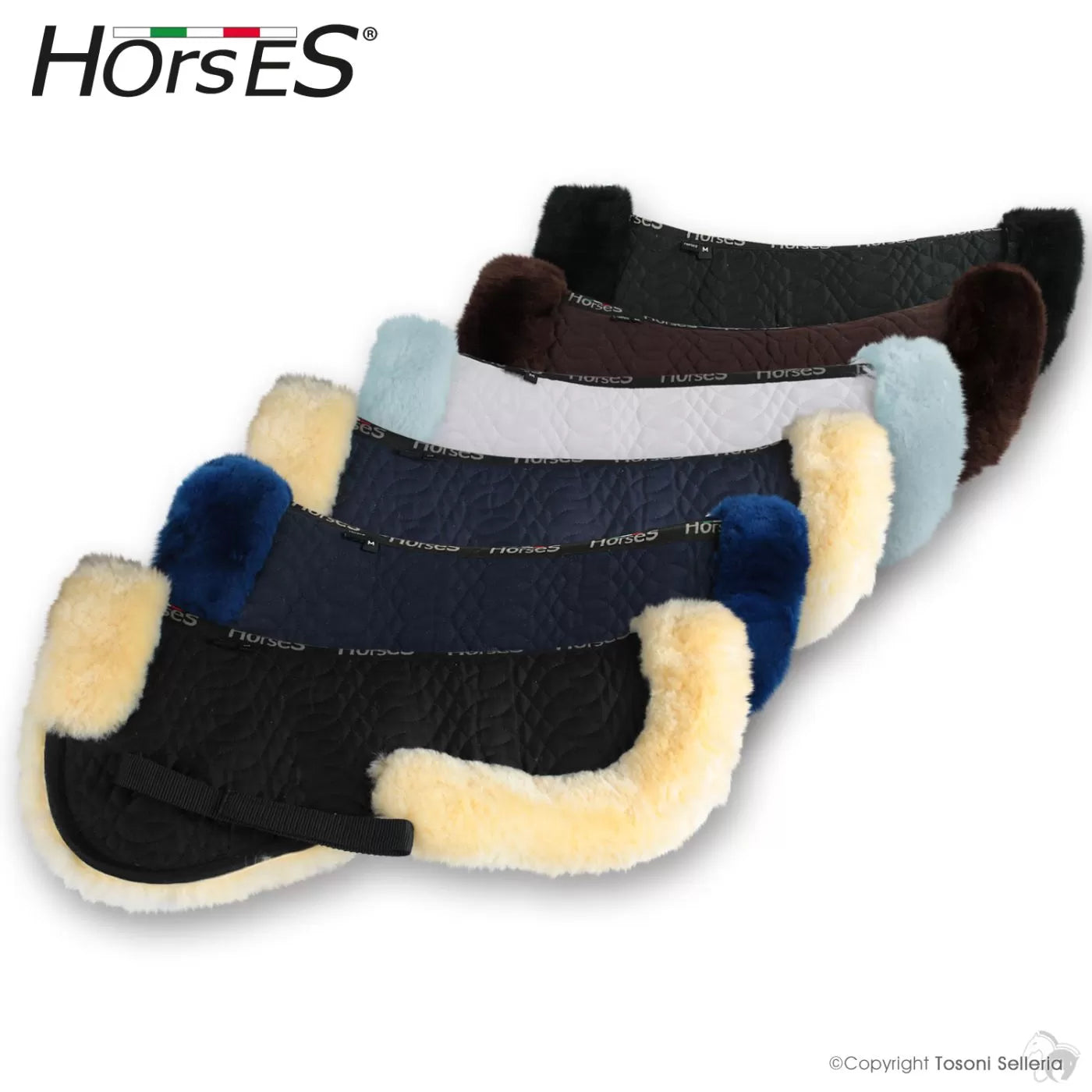 Semisottosella in Cotone e Lana Merinos Horses