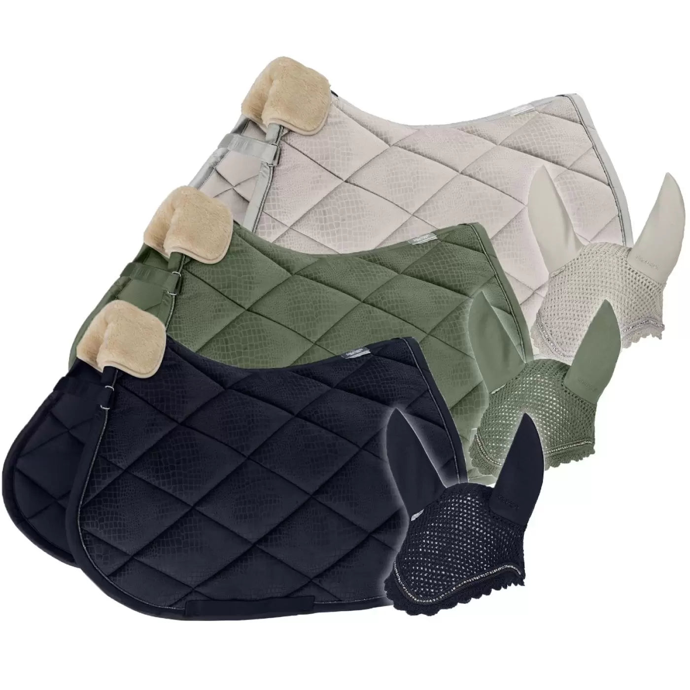 Set Sottosella e Cuffietta Eskadron Velvet Croco Platinum