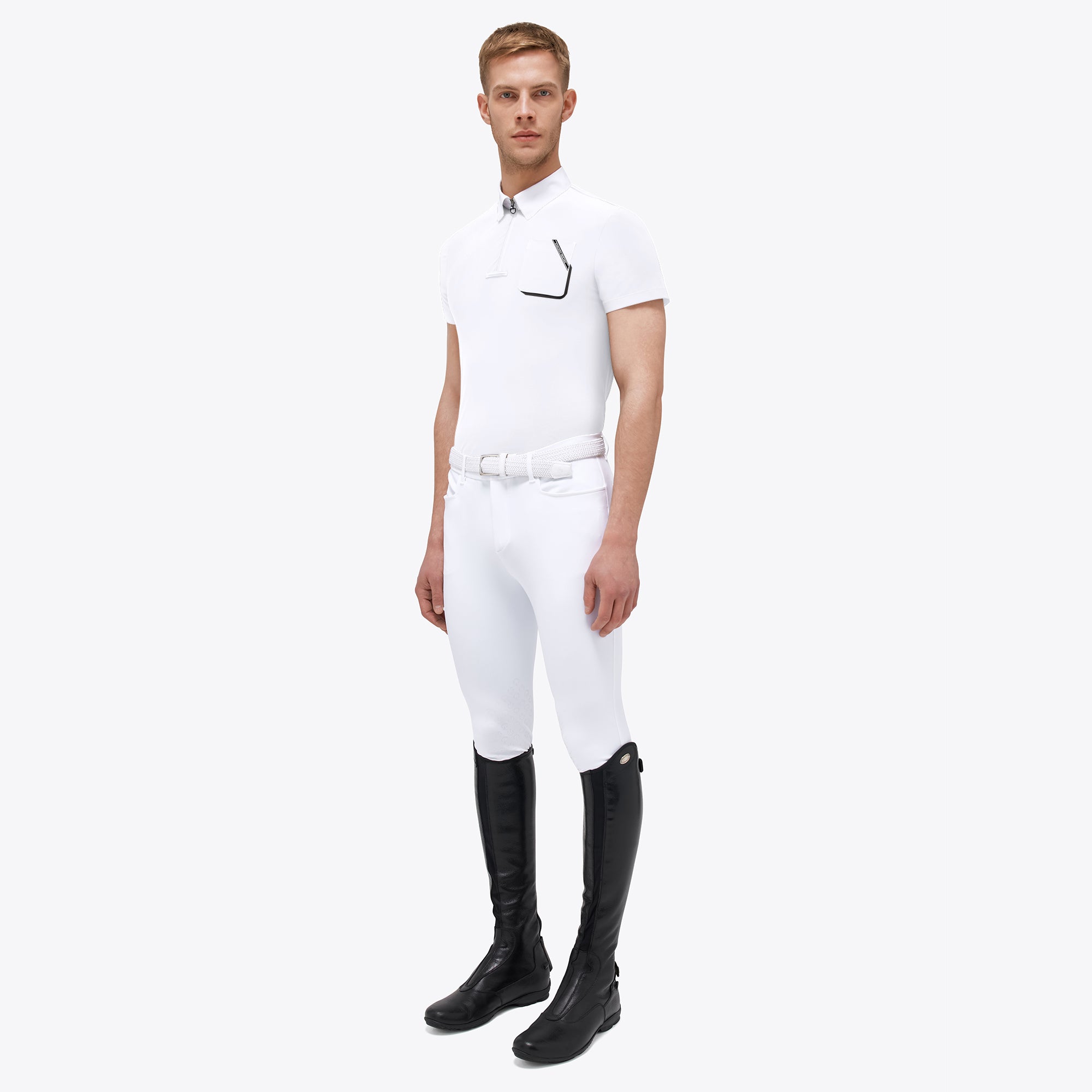 Polo da concorso uomo con Zip Cavalleria Toscana Competition Pol