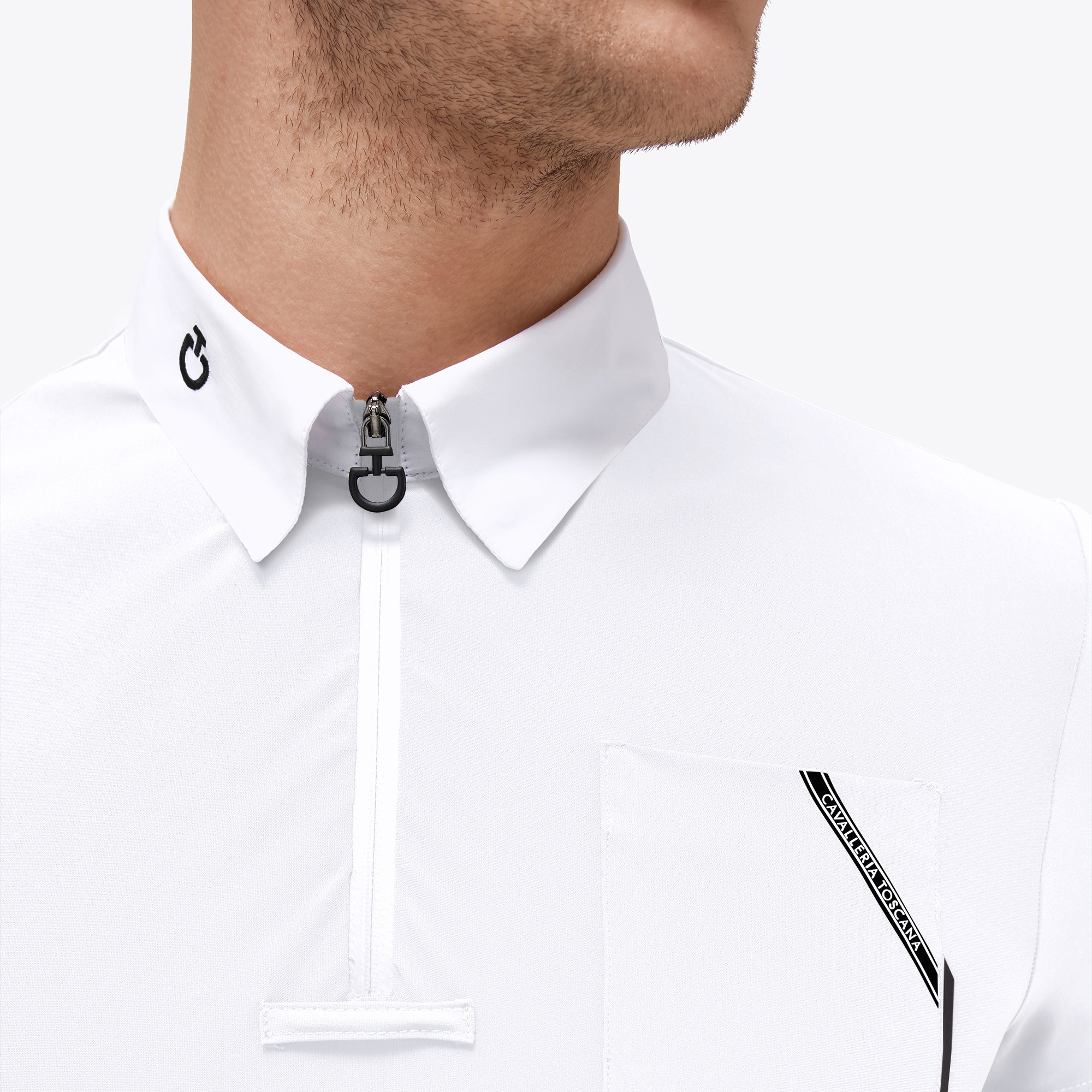 Polo da concorso uomo con Zip Cavalleria Toscana Competition Pol