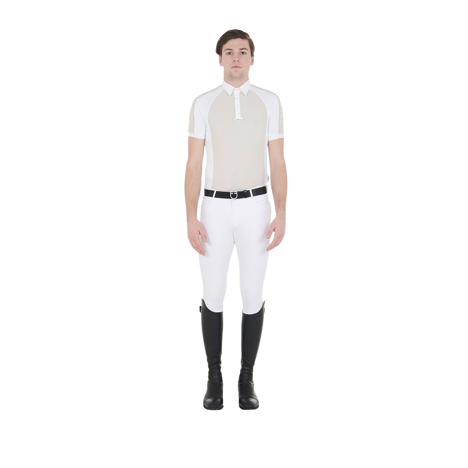 Equestro man polo shirt ss buttons 1/2 mesh - Colore GREIGE