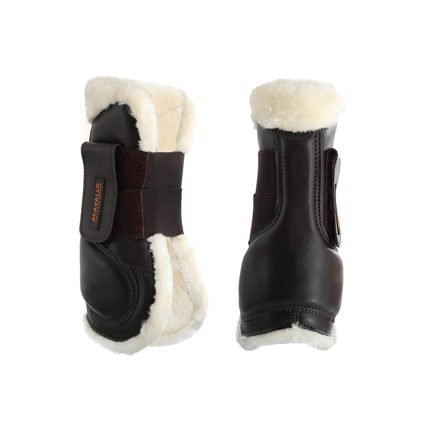 Stinchiere paratendini Acavallo in EcoPelle con Eco-Lana e chiusura in velcro