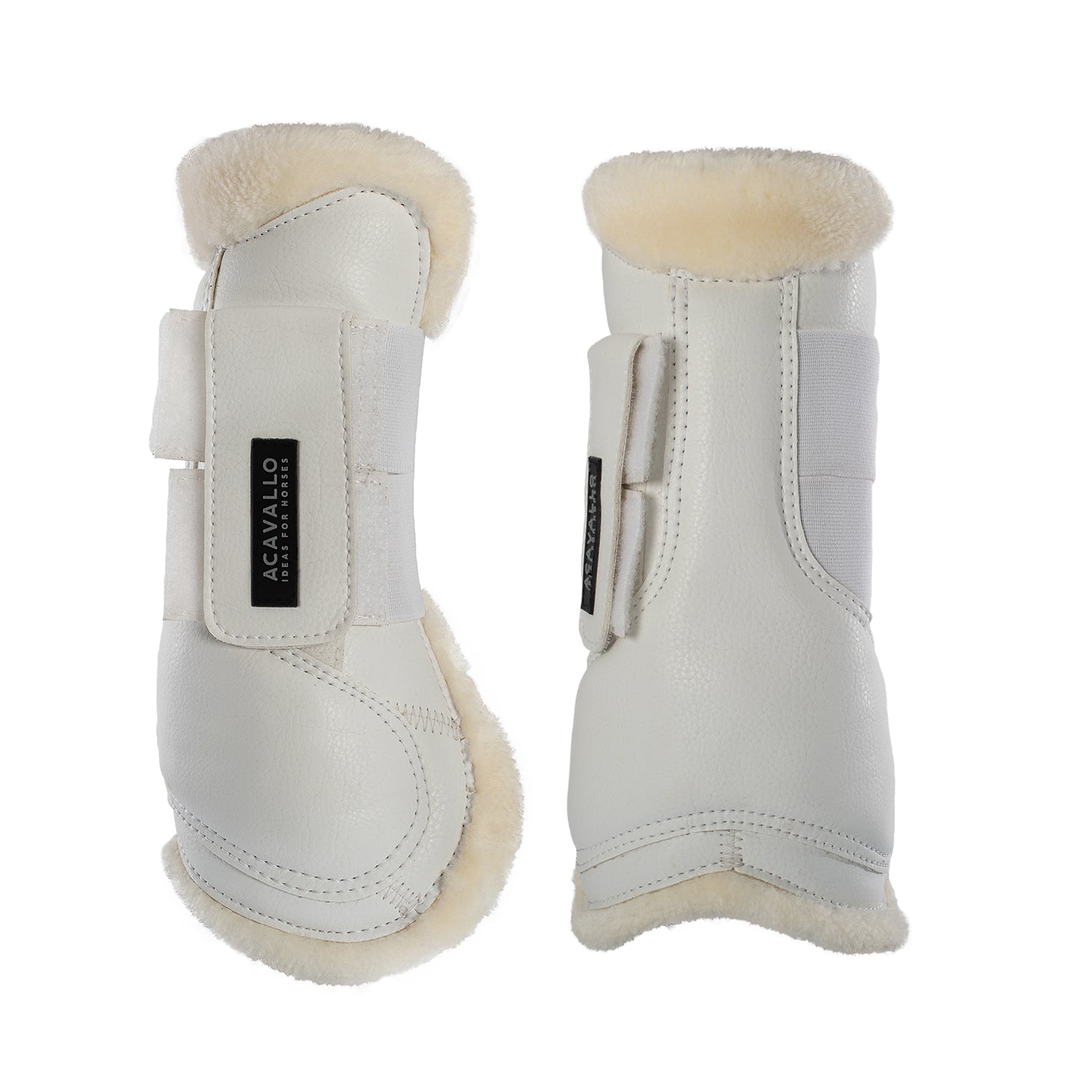 Stinchiere paratendini Acavallo in EcoPelle con Eco-Lana e chiusura in velcro