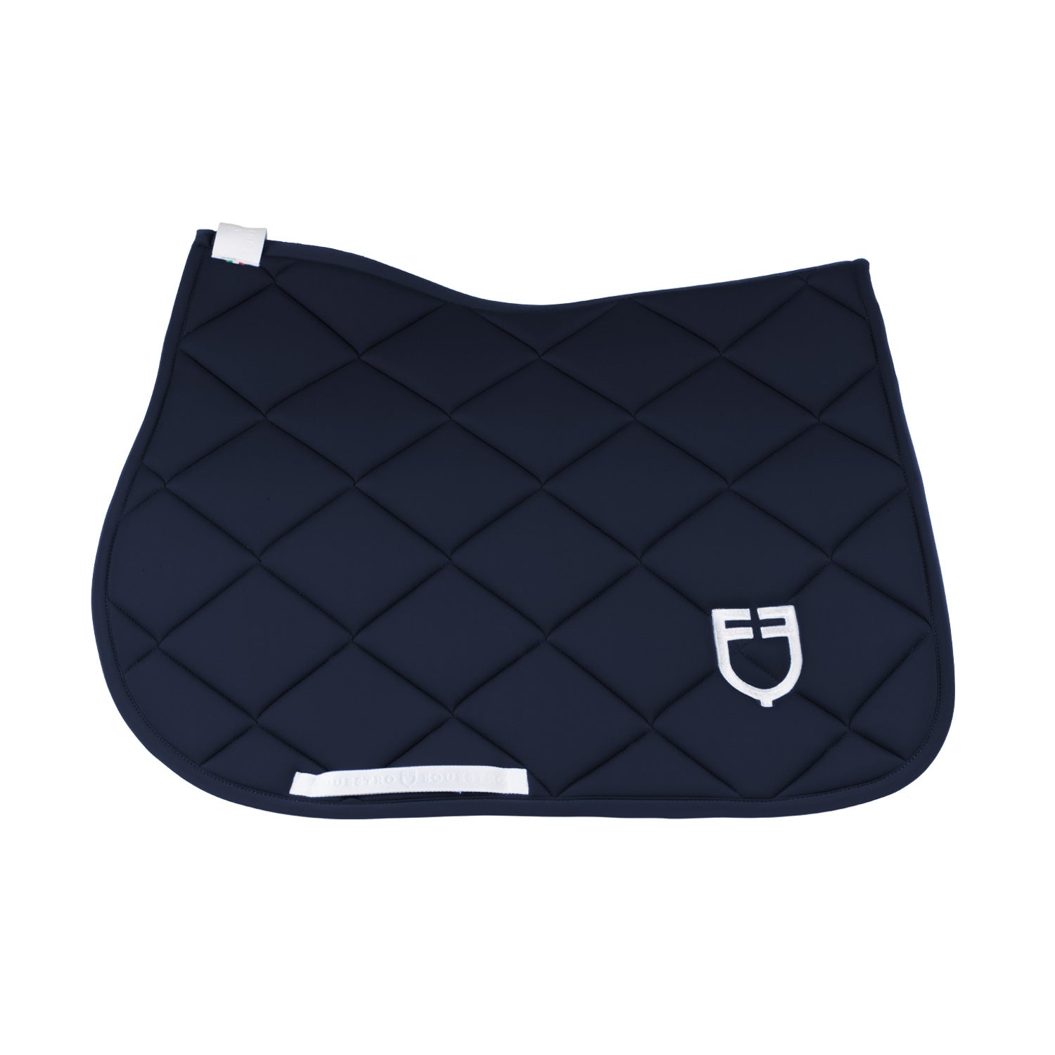 Equestro solid jumping saddle pad - Colore NAVY/WHITE