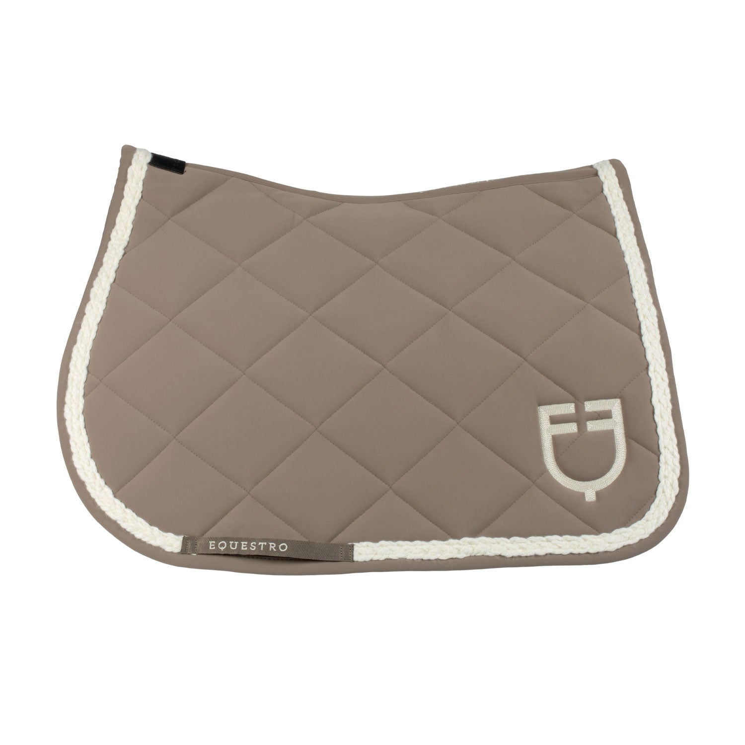 Equestro braided cord jumping saddle pad - Colore WALNUT (18-1112)/ANTIQUE WHITE (11-0105)