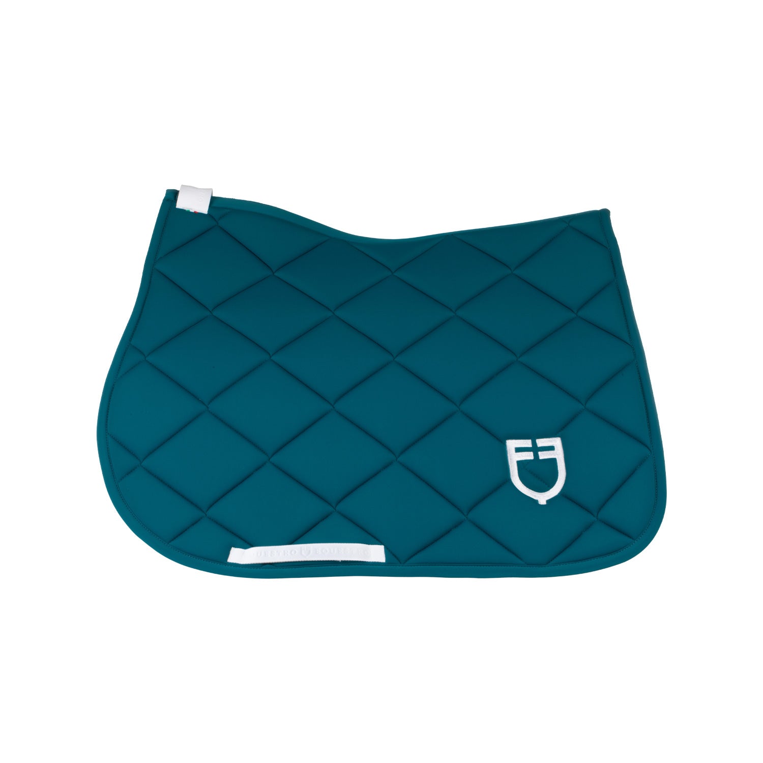 Equestro solid jumping saddle pad - Colore PETROL/WHITE