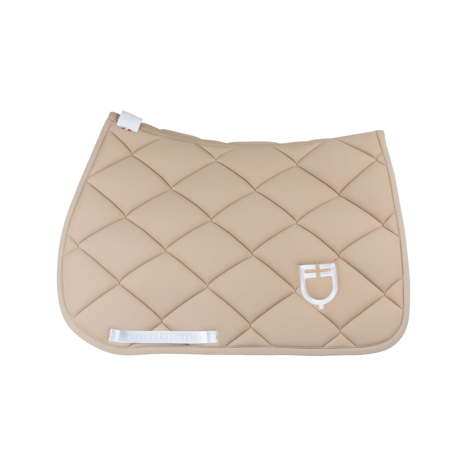 Equestro solid jumping saddle pad - Colore SAND/WHITE