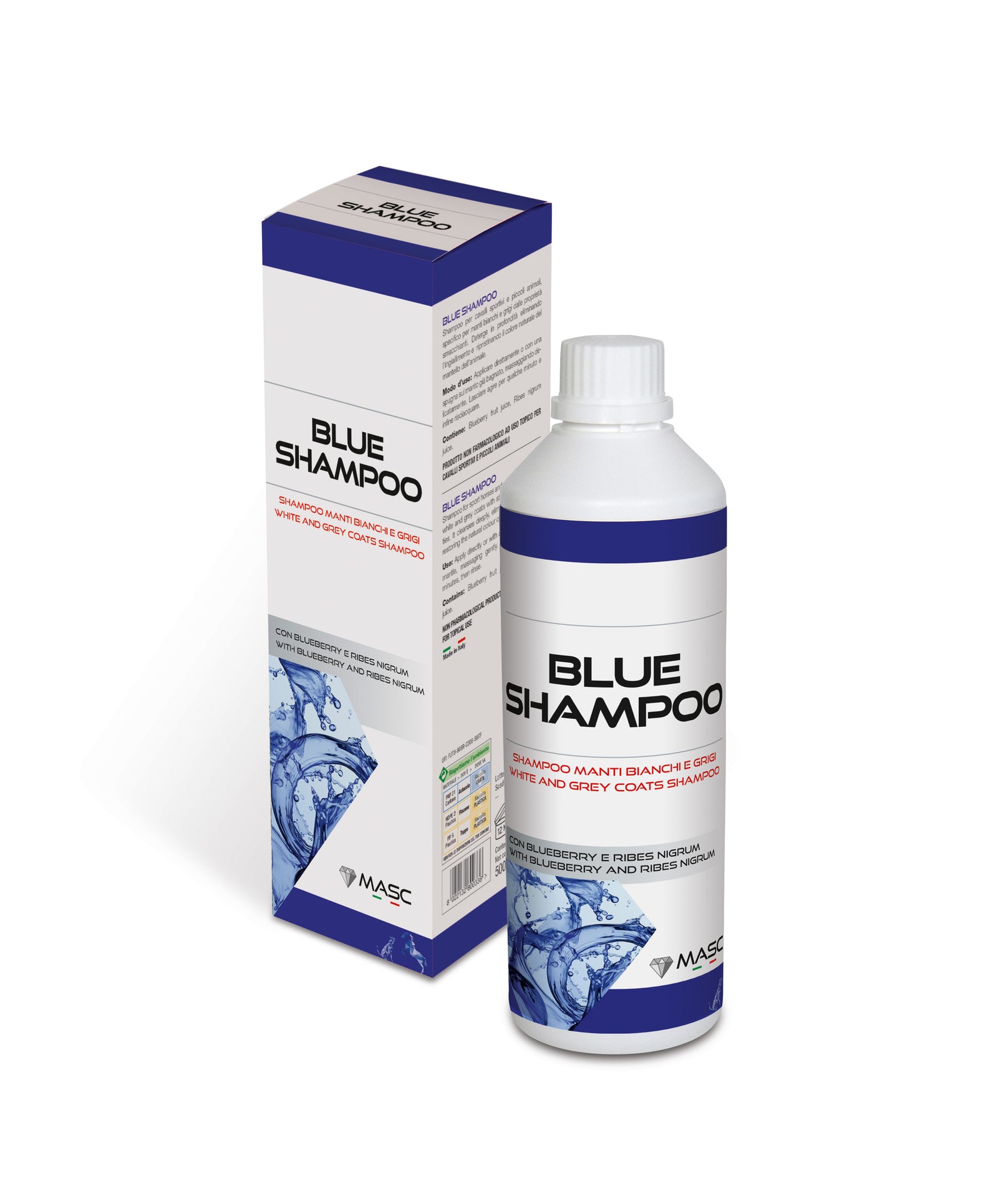 MASC Blue Shampoo specifico per cavalli Grigi