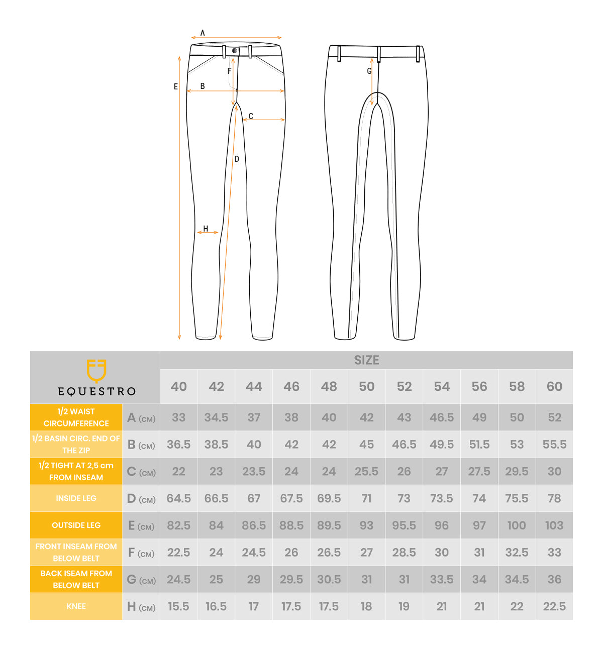 Pantaloni Uomo in cotone elasticizzato Equestro Crono per Stagione Fredda
