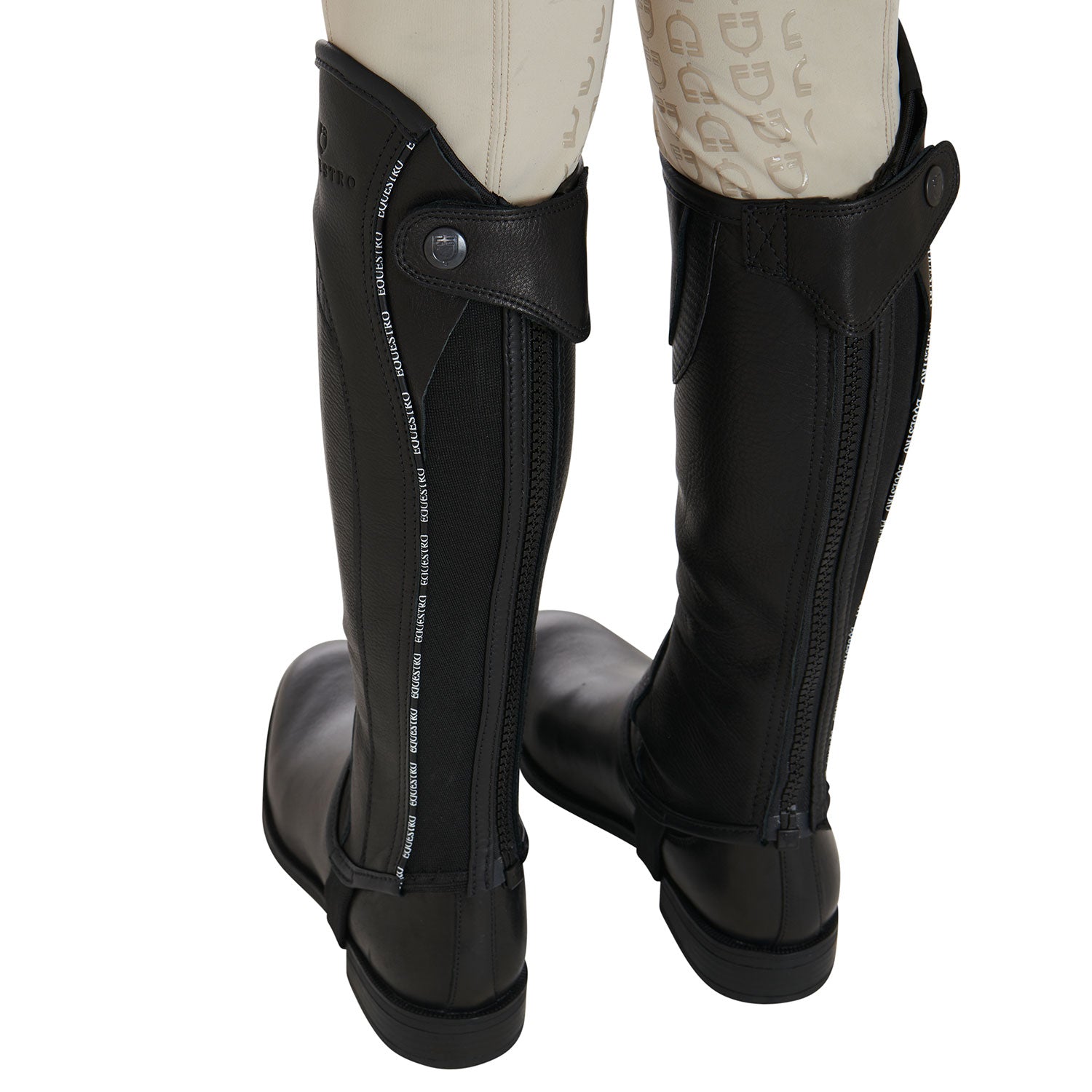 Ghette bambini Equestro Piping in cuoio con morbido elastico