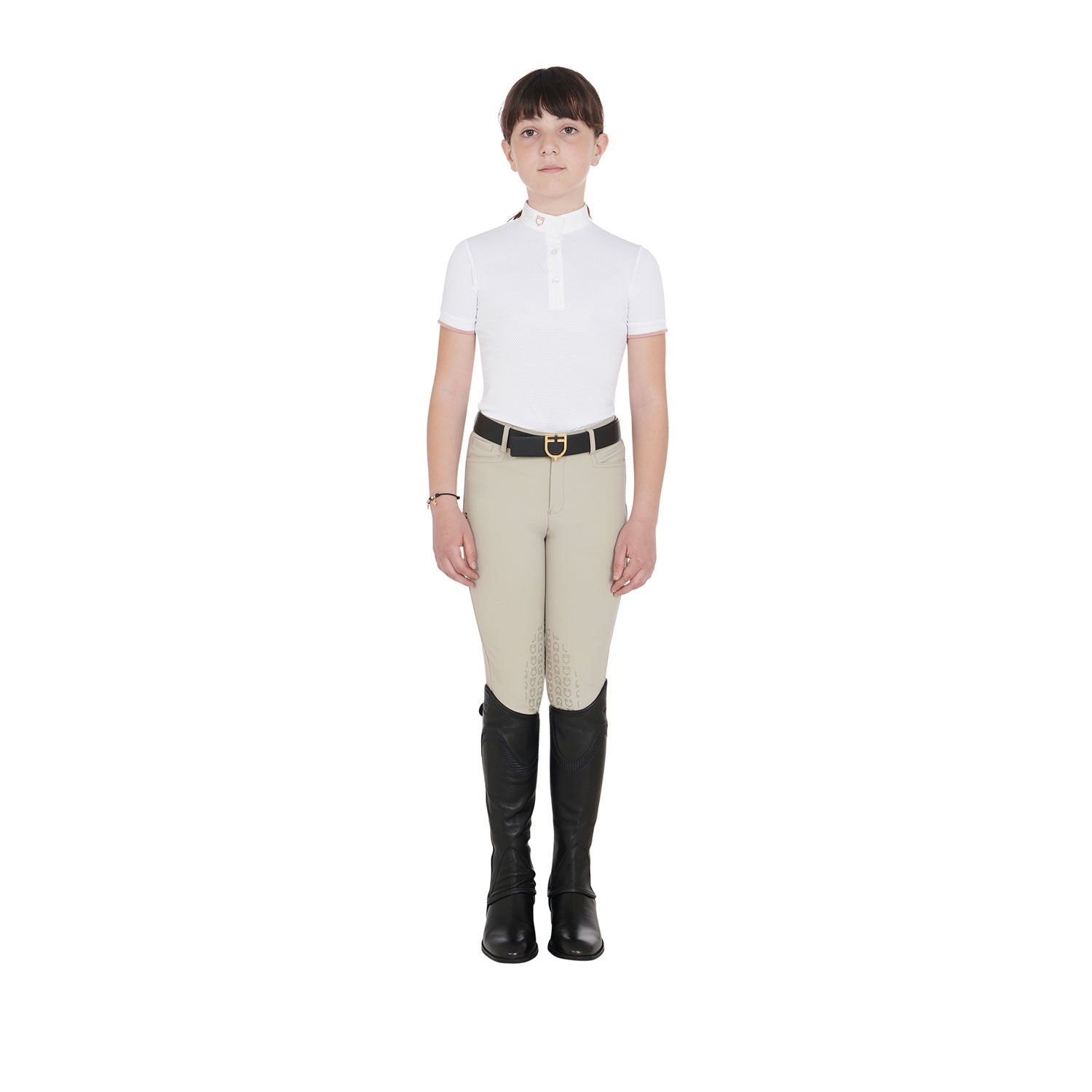 Ghette bambini Equestro Piping in cuoio con morbido elastico