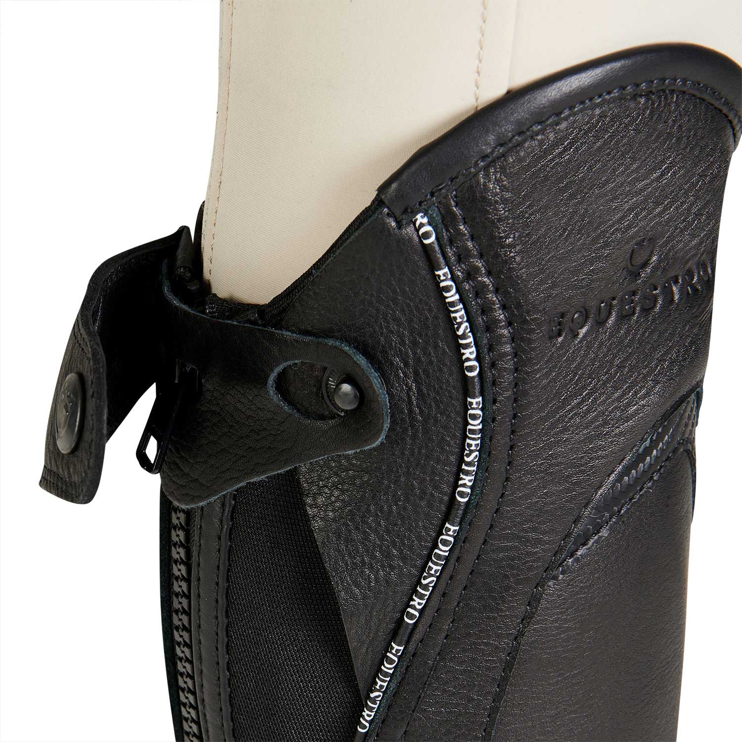 Ghette bambini Equestro Piping in cuoio con morbido elastico