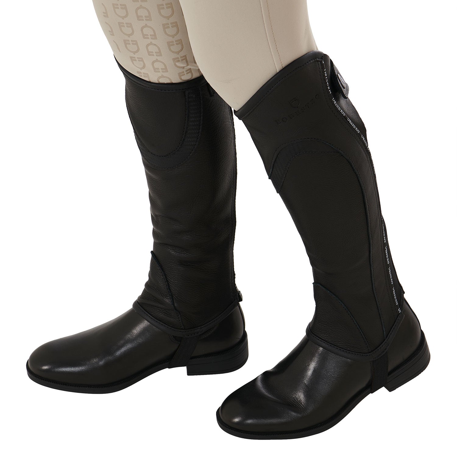 Ghette bambini Equestro Piping in cuoio con morbido elastico