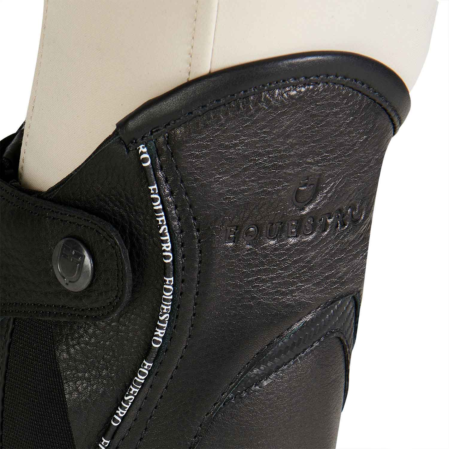Ghette unisex Equestro Piping in cuoio di alta qualità con profilo a contrasto