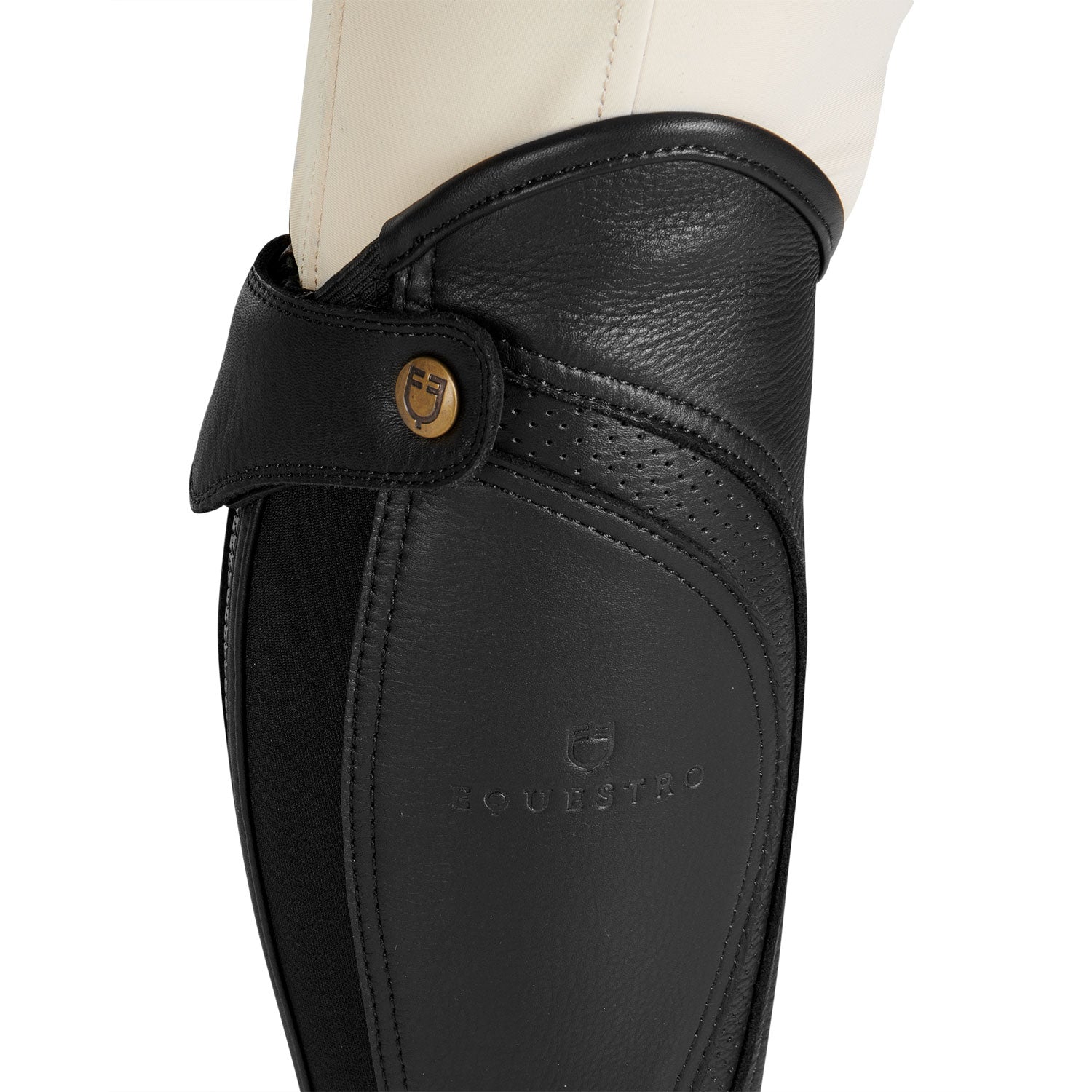 Ghette unisex Equestro Salisbury in pelle e inserti in pelle traforata