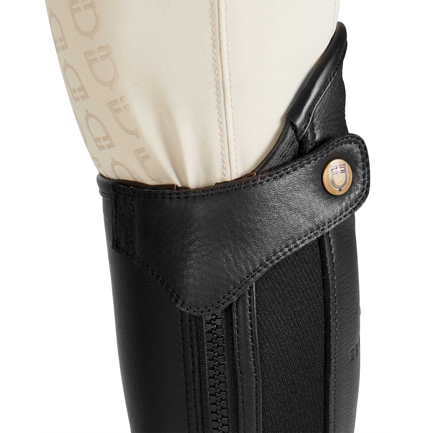 Ghette unisex Equestro Salisbury in pelle e inserti in pelle traforata