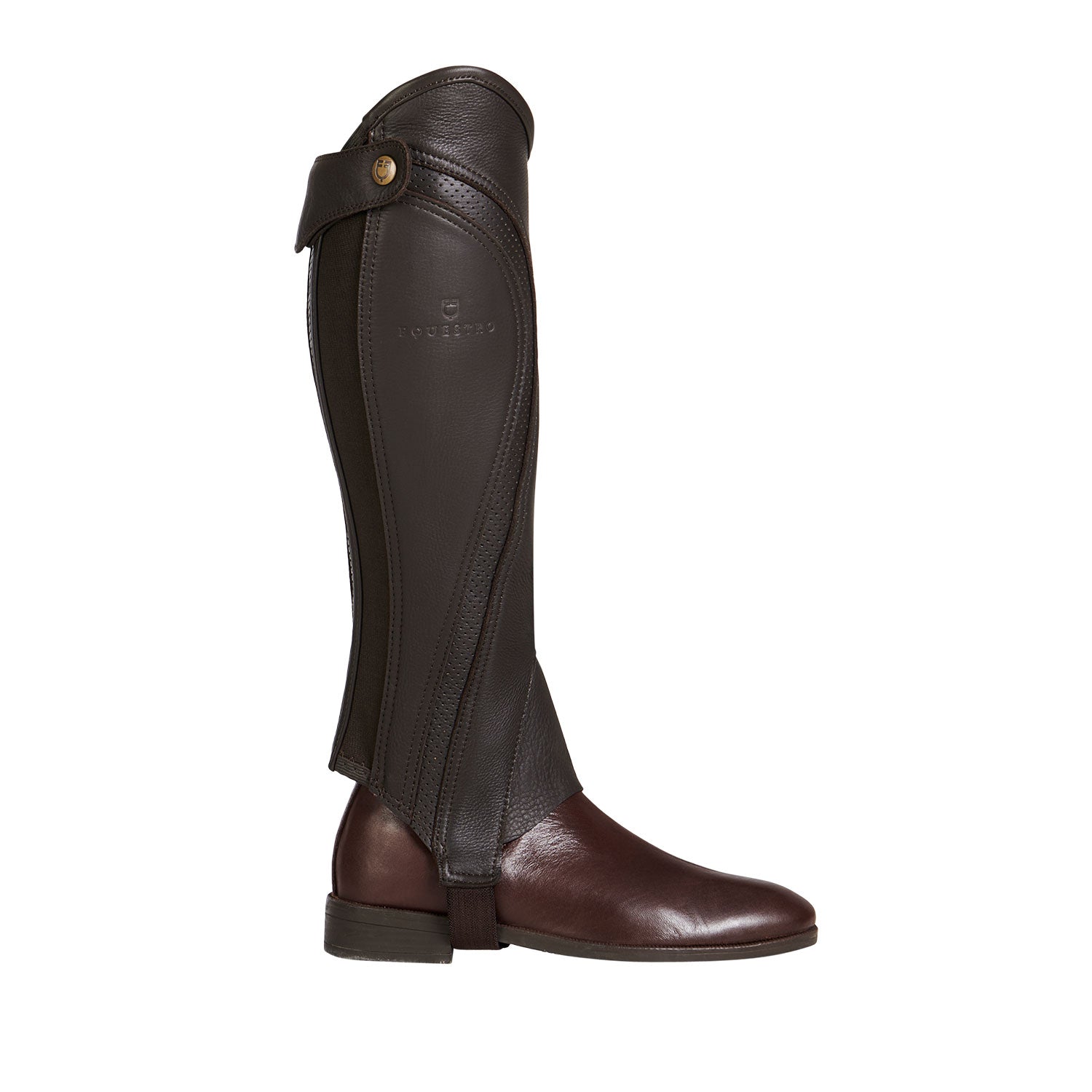 Ghette unisex Equestro Salisbury in pelle e inserti in pelle traforata