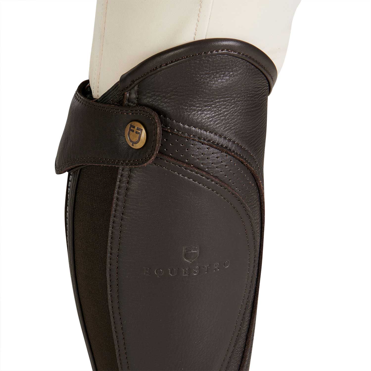 Ghette unisex Equestro Salisbury in pelle e inserti in pelle traforata