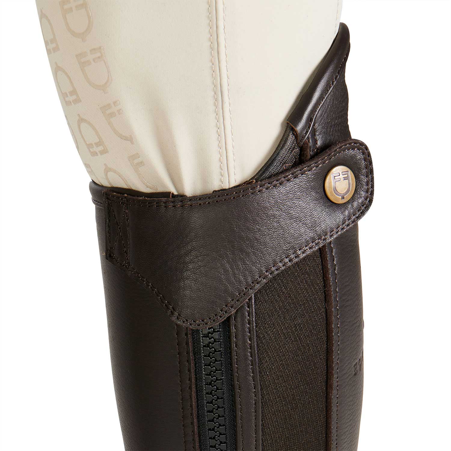Ghette unisex Equestro Salisbury in pelle e inserti in pelle traforata