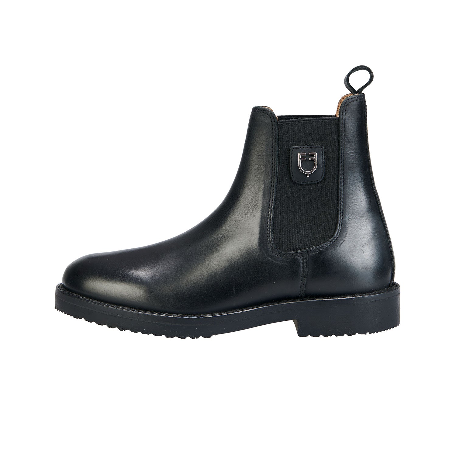 Stivaletti equitazione Jodhpur in vitello pieno fiore con suola in gomma antiscivolo