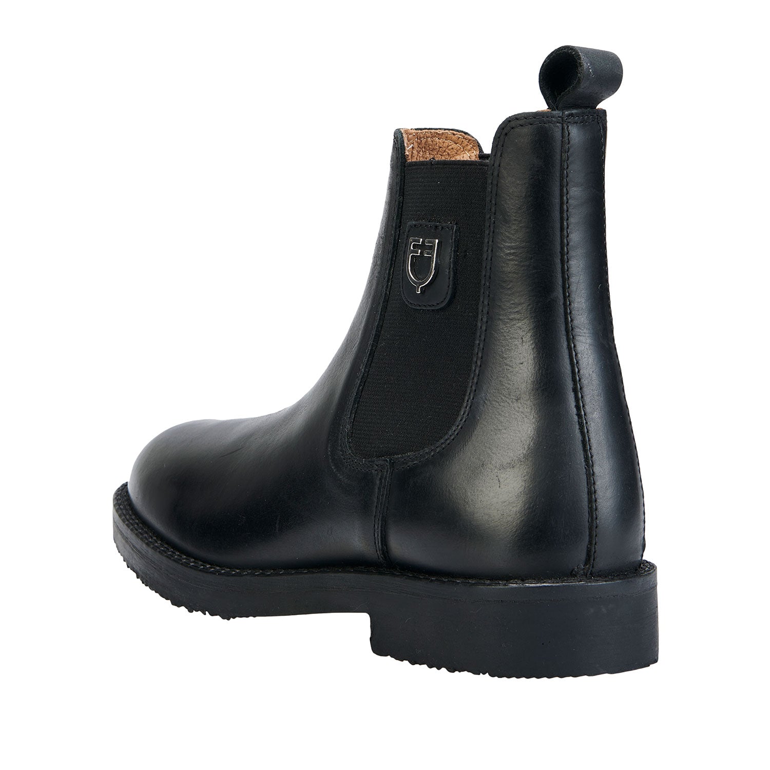 Stivaletti equitazione Jodhpur in vitello pieno fiore con suola in gomma antiscivolo