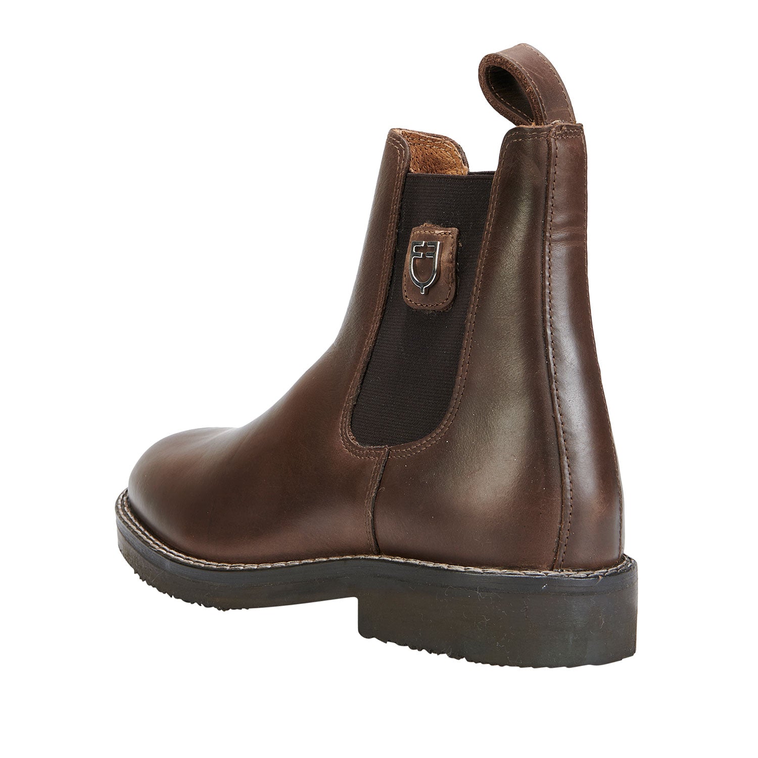 Stivaletti equitazione Jodhpur in vitello pieno fiore con suola in gomma antiscivolo