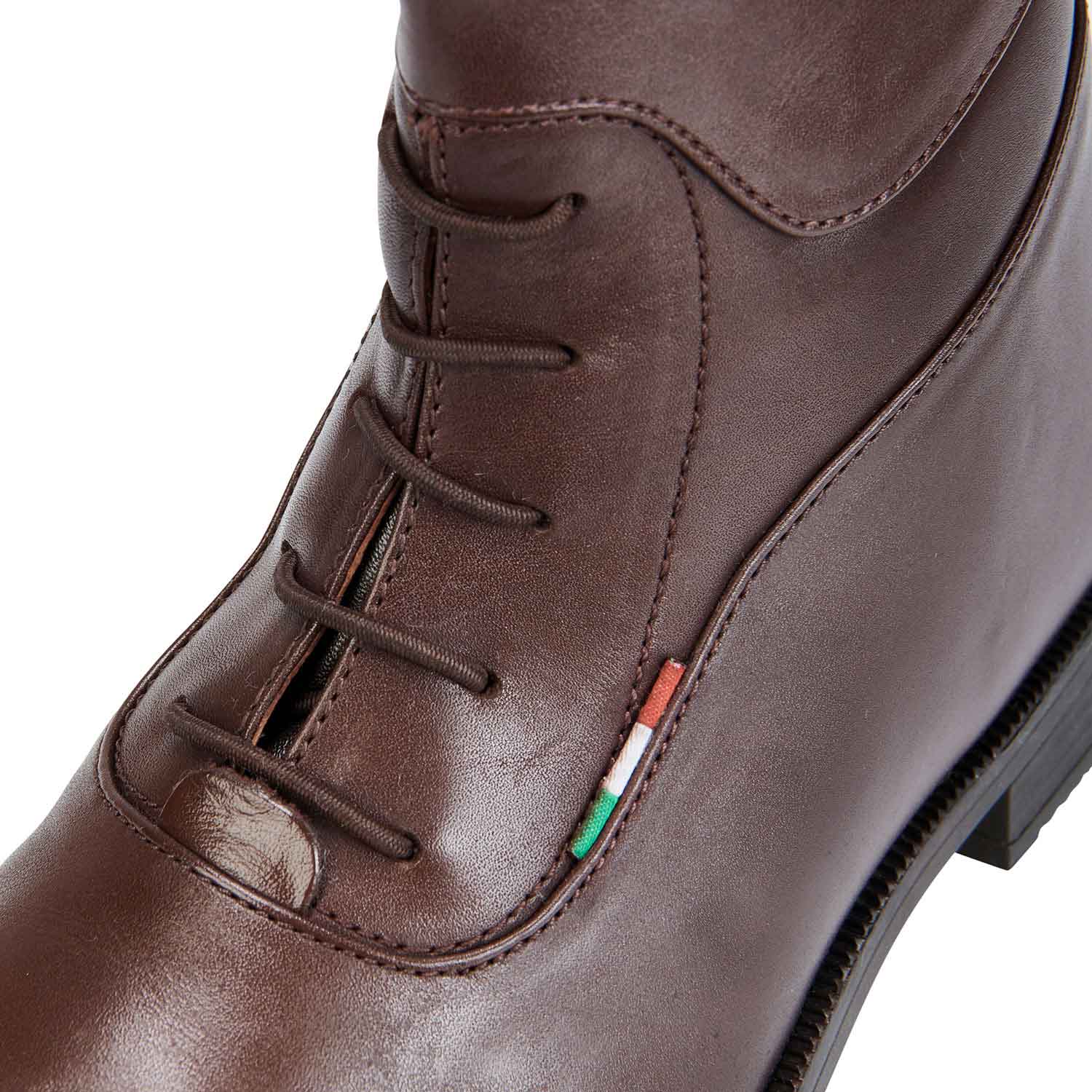 Stivaletti Jodhpur Vesuna in vitello pieno fiore, lacci e logo Equestro