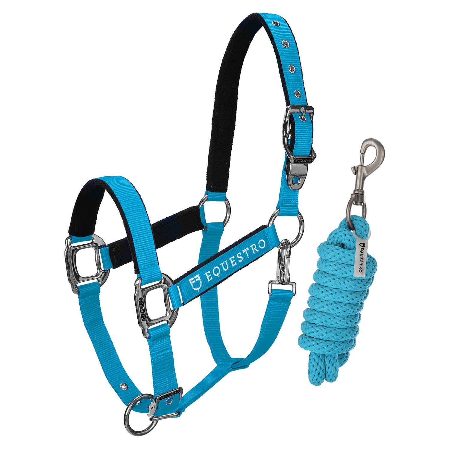 Cavezza Shiny Fittings doppia regolazione imbottita Equestro Colored