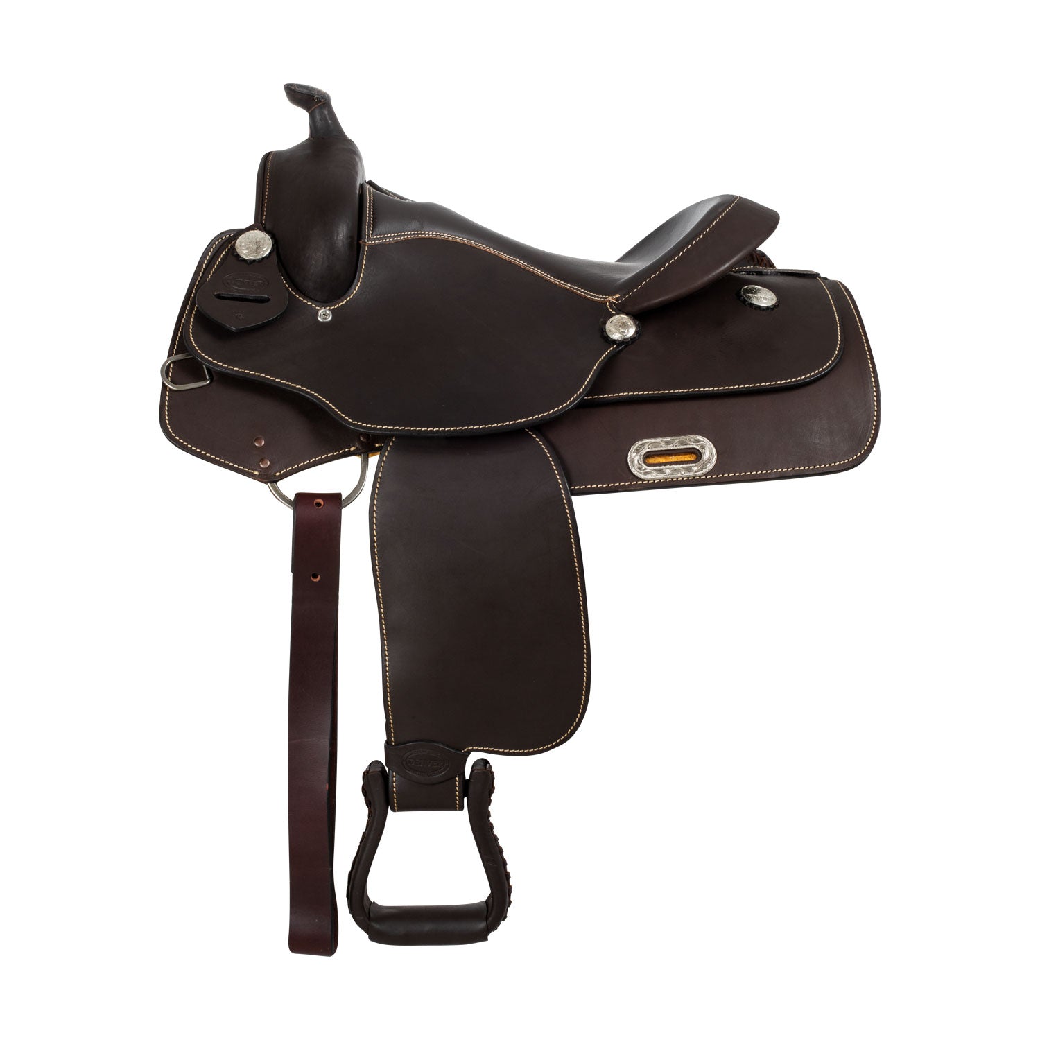 Sella western modello Reining Class realizzata in morbida pelle con cuciture a contrasto