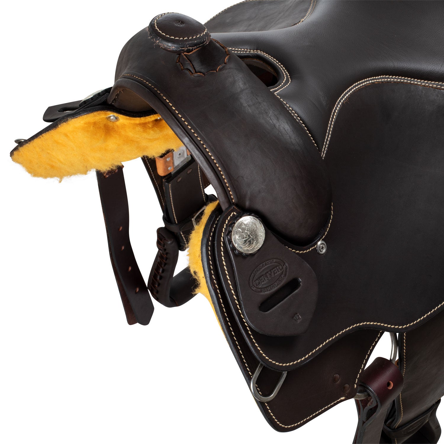 Sella western modello Reining Class realizzata in morbida pelle con cuciture a contrasto
