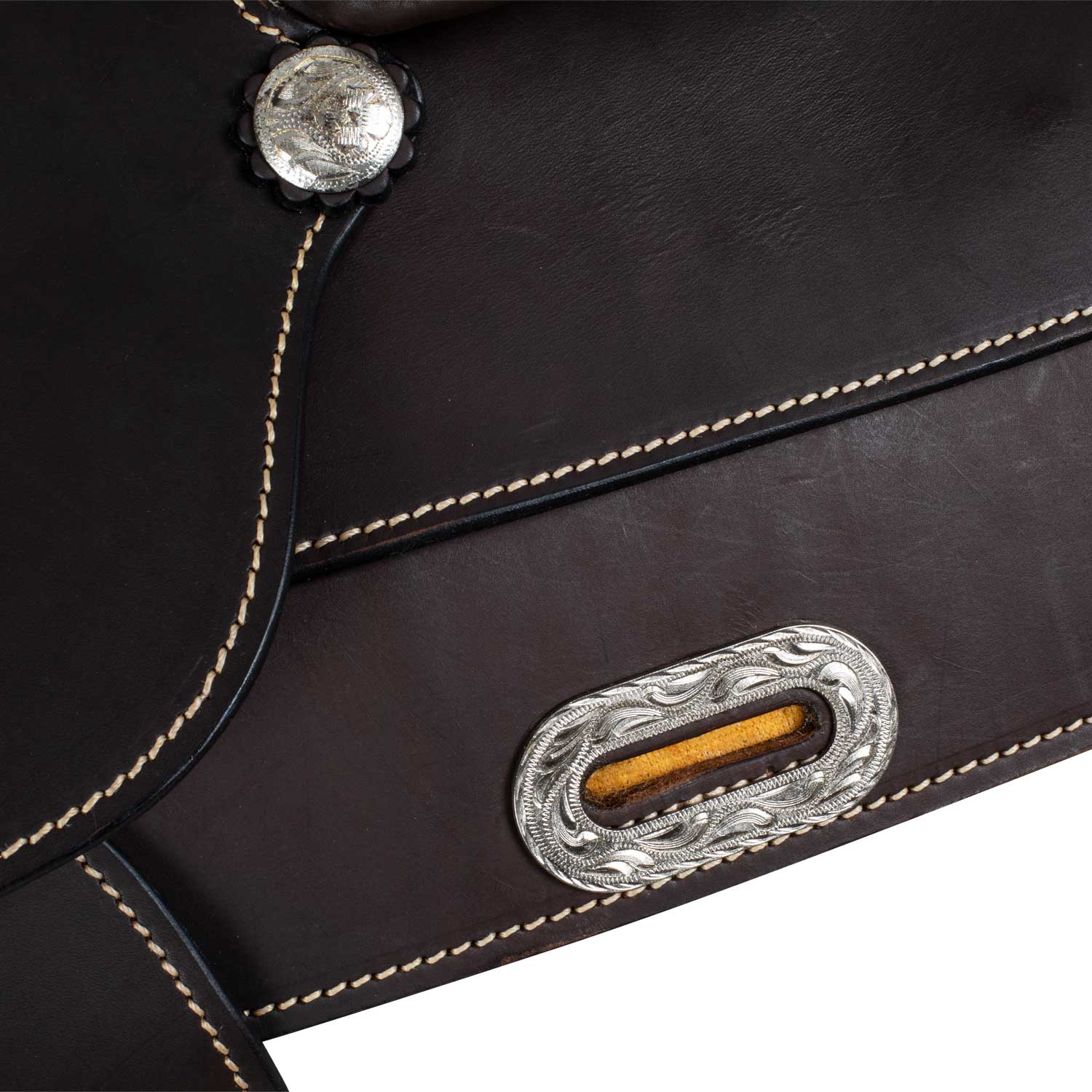 Sella western modello Reining Class realizzata in morbida pelle con cuciture a contrasto