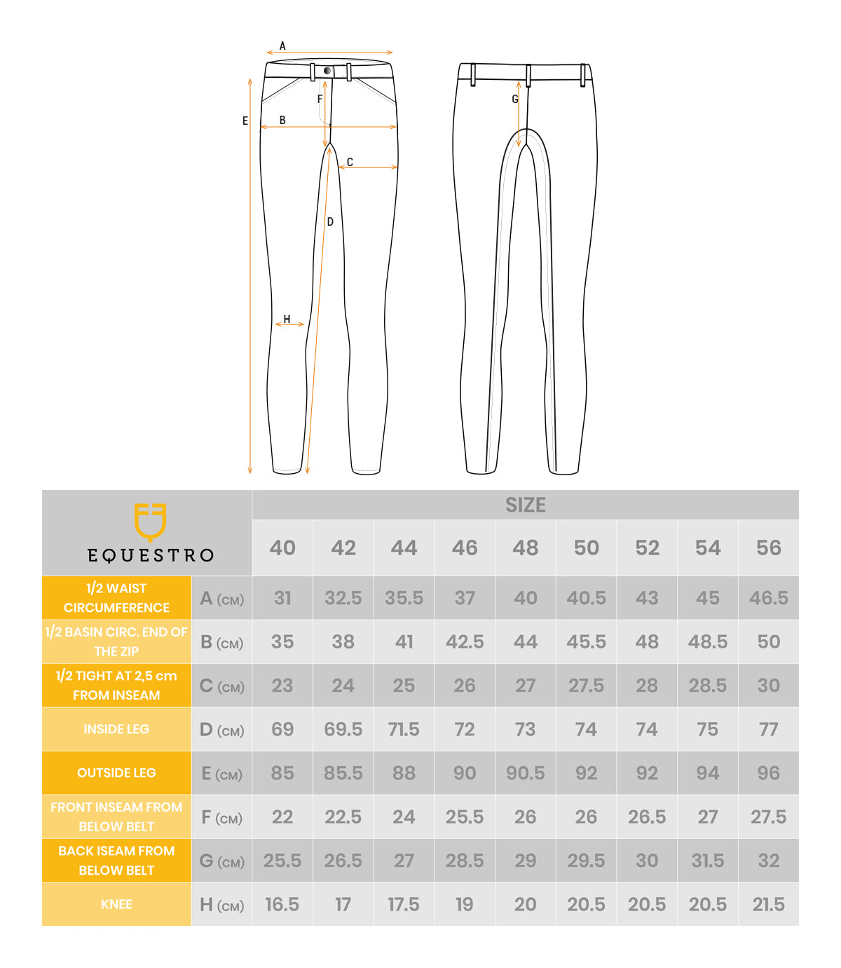 Pantaloni uomo slim fit tessuto tecnico Equestro Caspar, grip al ginoccho