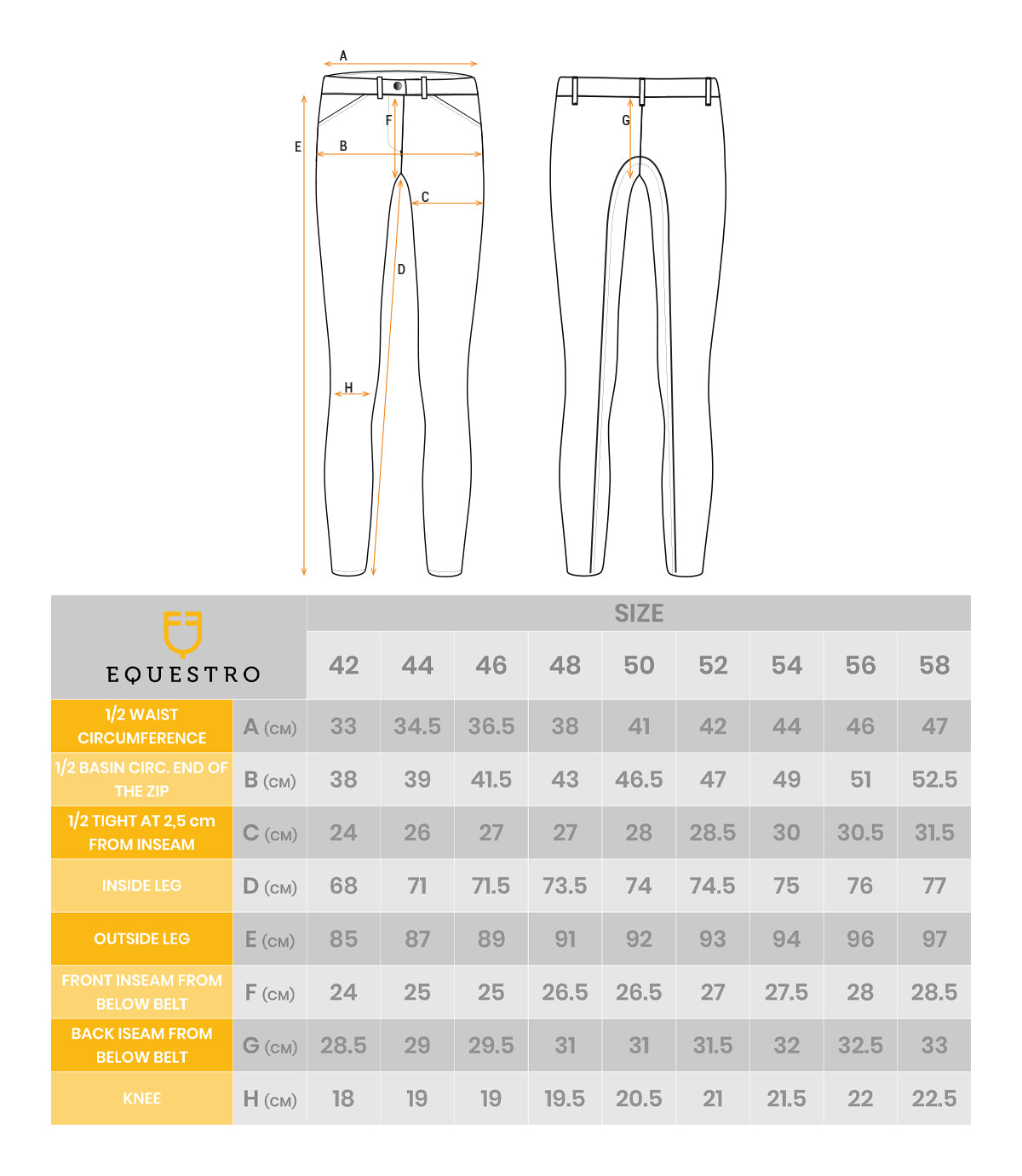 Pantaloni Uomo equitazione estivi slim in tessuto tecnico e grip al ginocchio