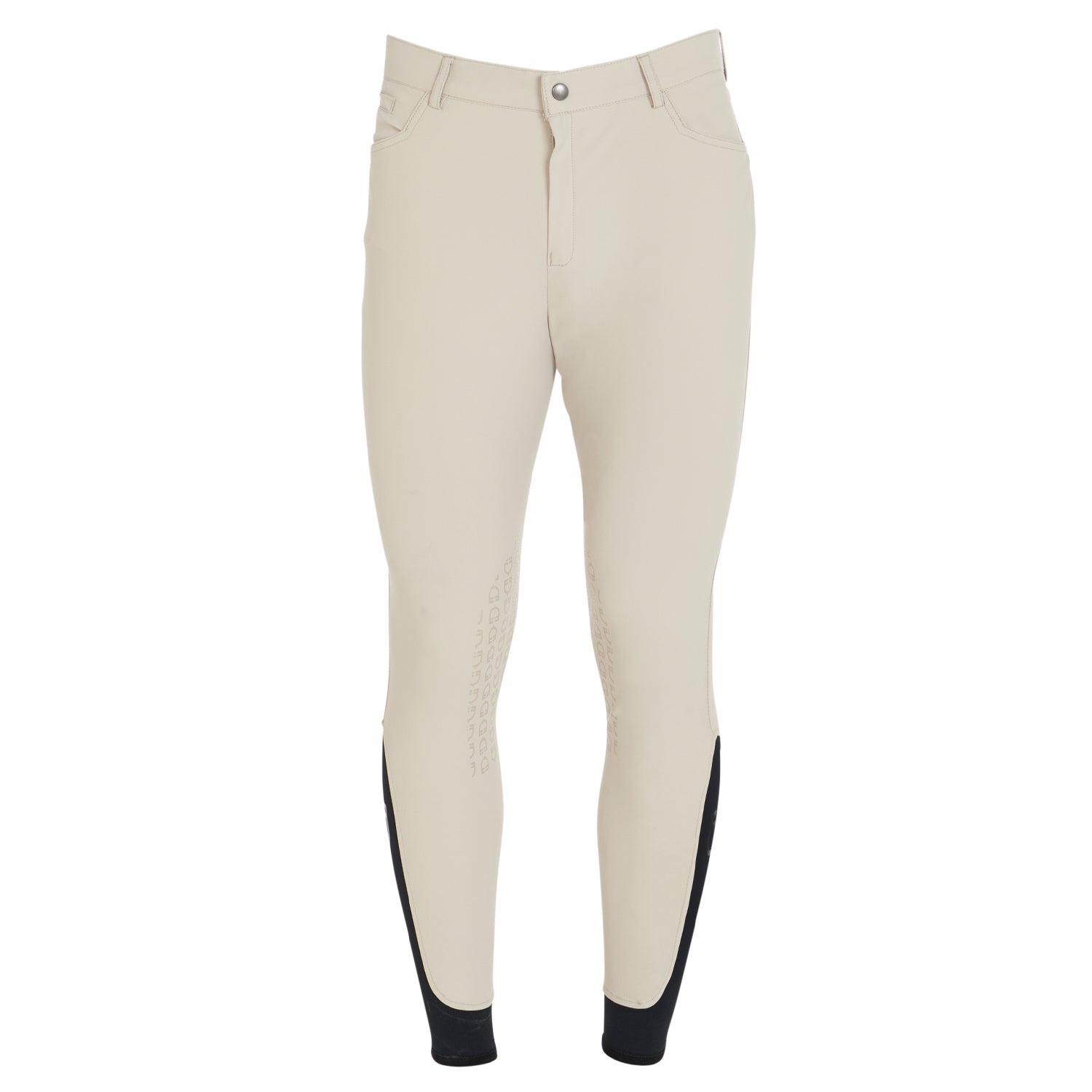 Pantaloni Uomo equitazione estivi slim in tessuto tecnico e grip al ginocchio