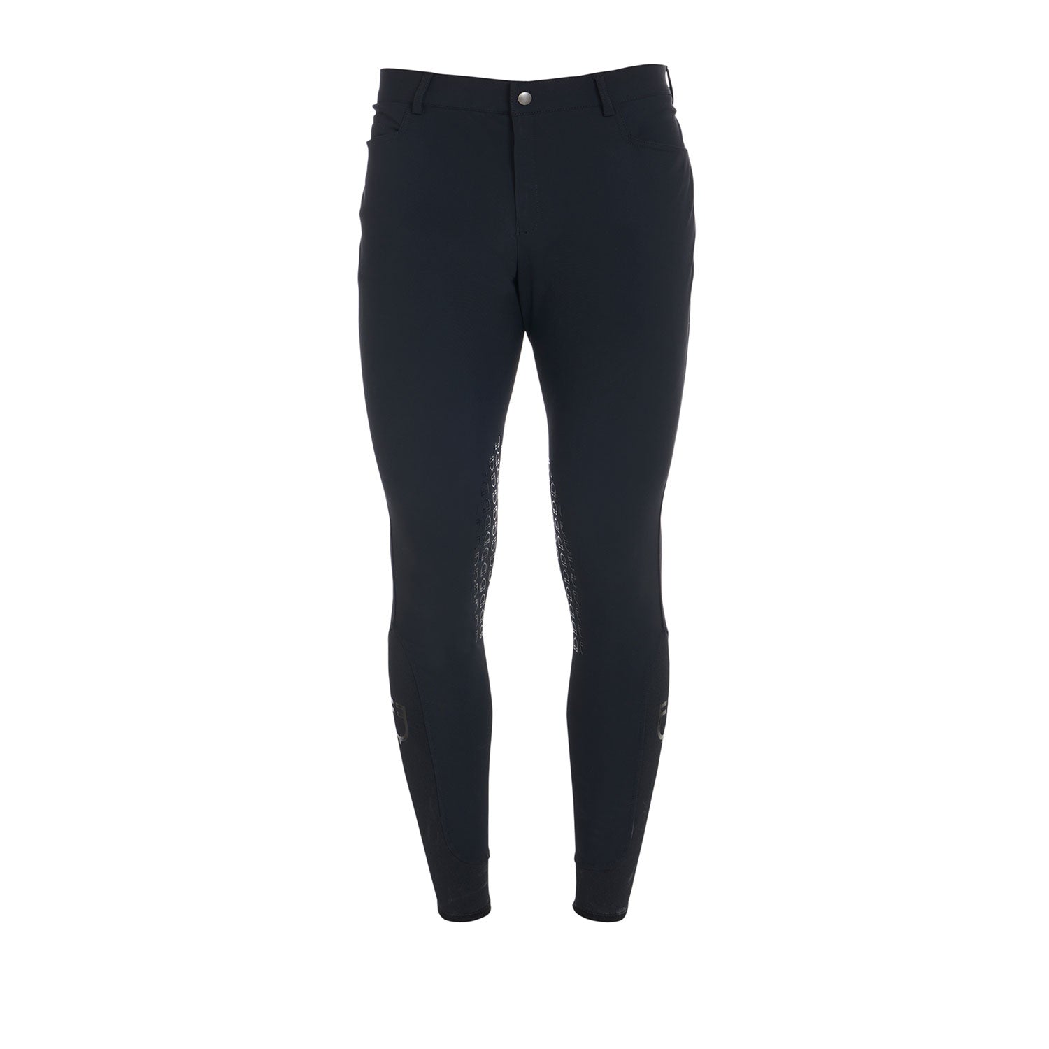 Pantaloni Uomo equitazione estivi slim in tessuto tecnico e grip al ginocchio