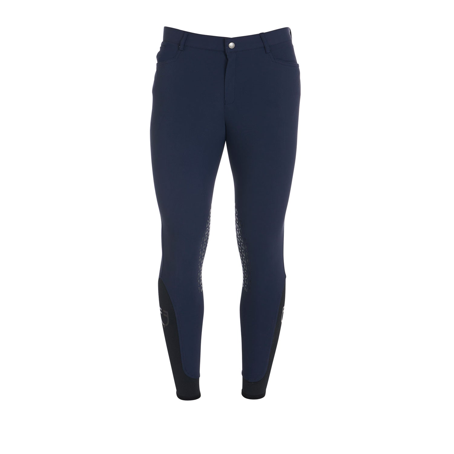 Pantaloni Uomo equitazione estivi slim in tessuto tecnico e grip al ginocchio