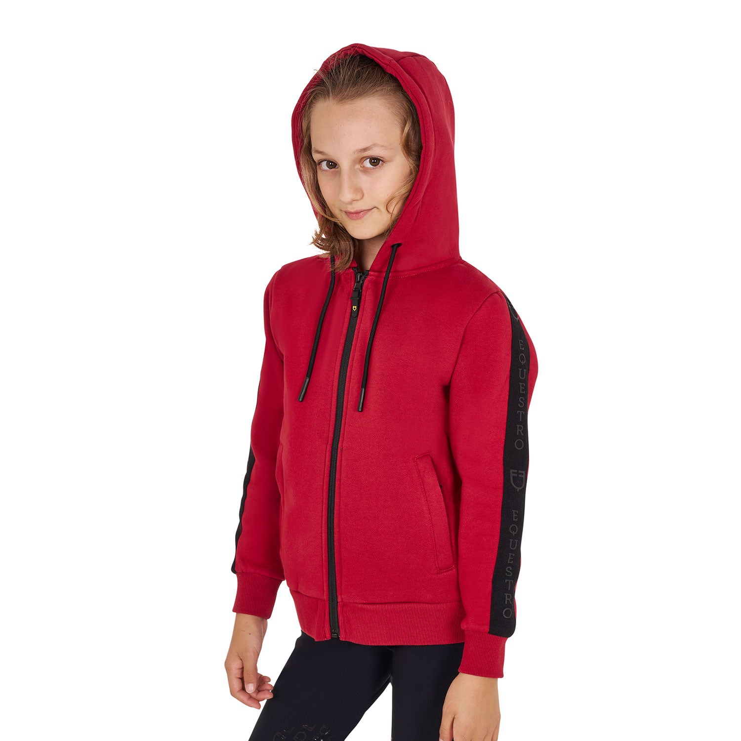 Felpa bambina full zip con pile interno Equestro
