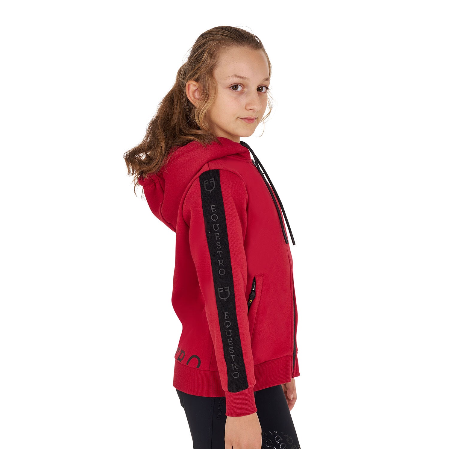 Felpa bambina full zip con pile interno Equestro