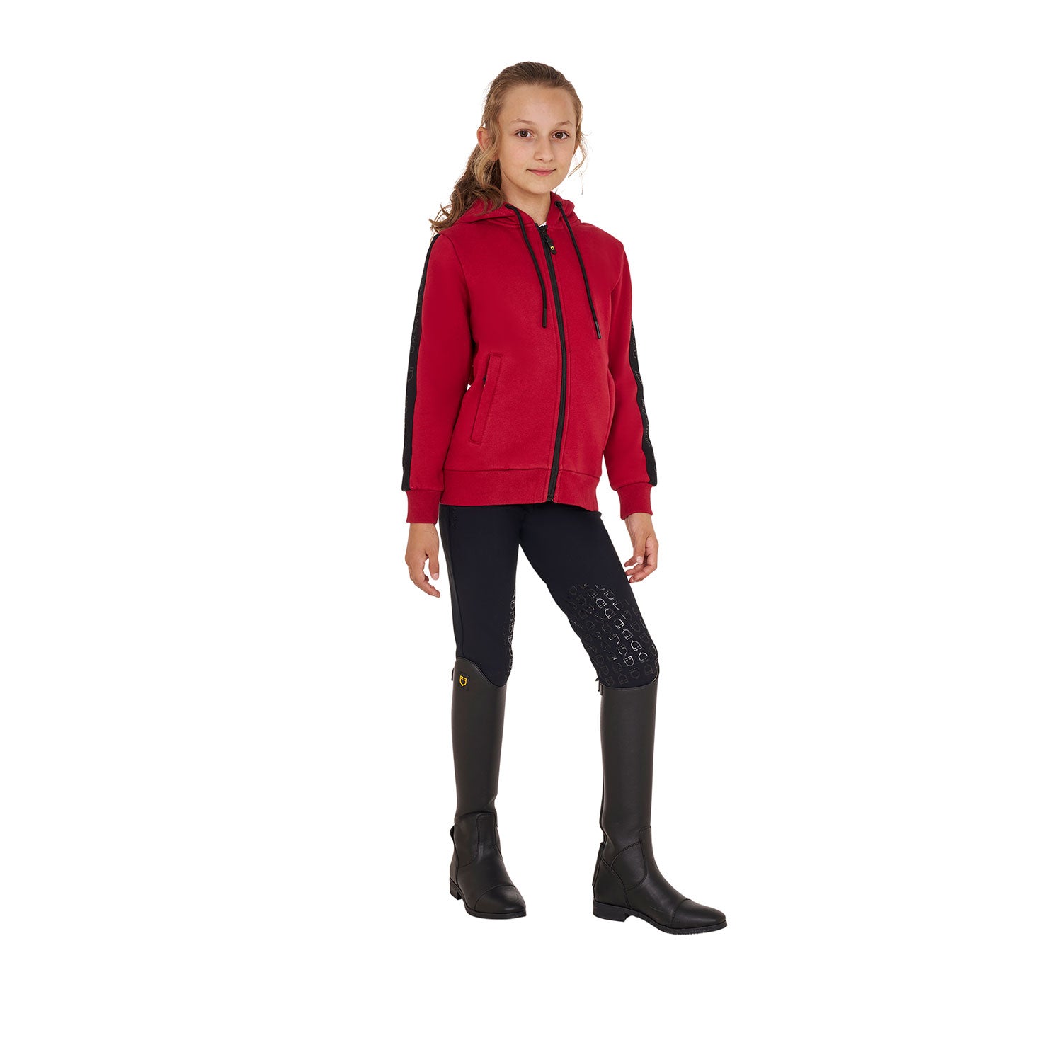 Felpa bambina full zip con pile interno Equestro