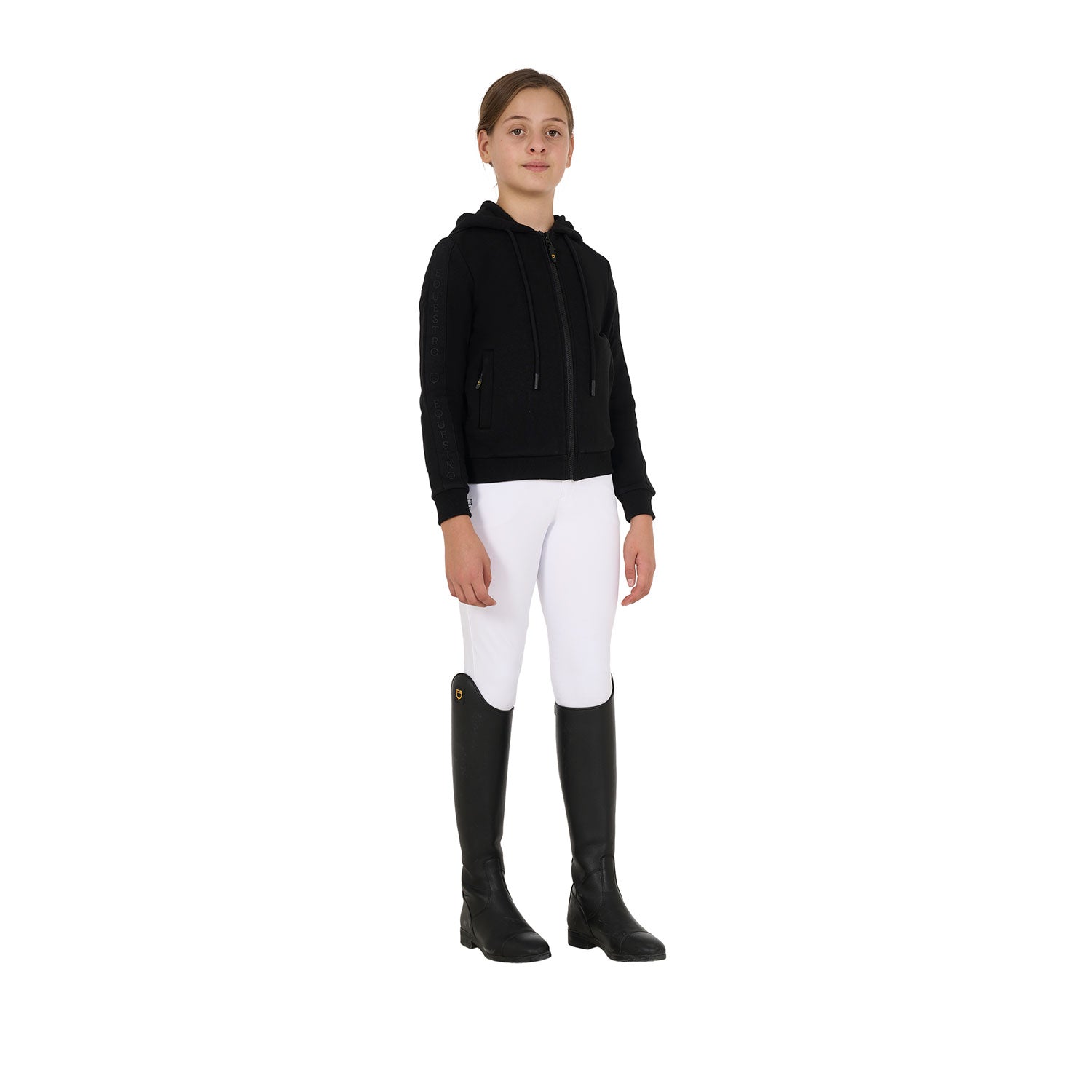 Felpa bambina full zip con pile interno Equestro