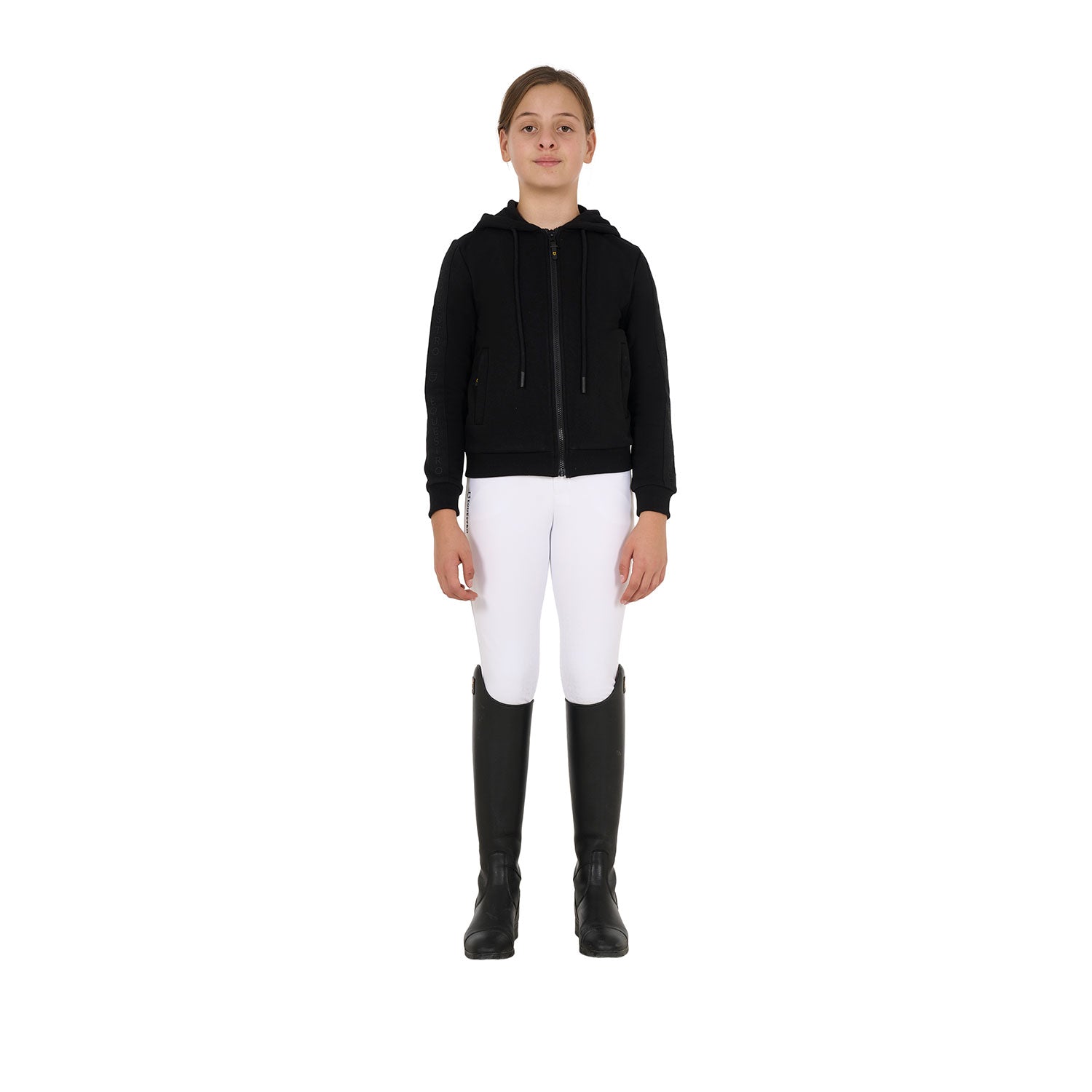 Felpa bambina full zip con pile interno Equestro