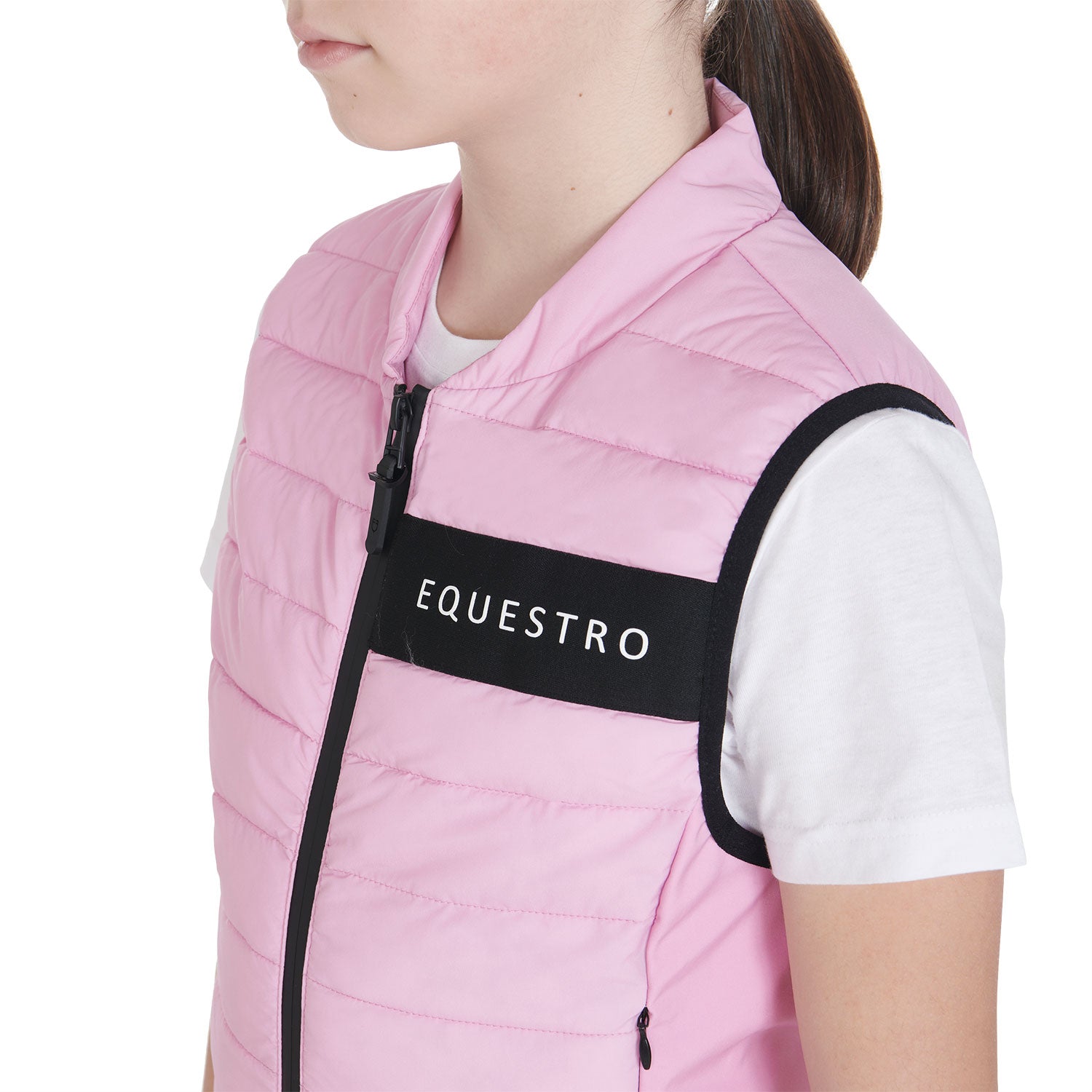 Smanicato tecnico Equestro bambini in tessuto Lilla traspirante e imbottito internamente
